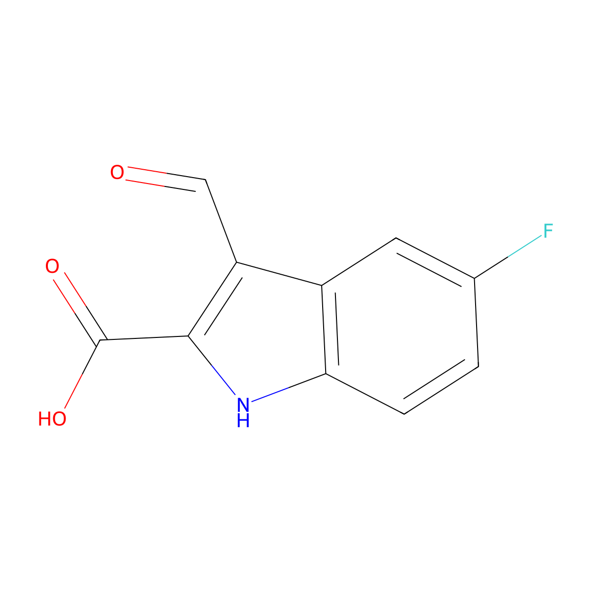 5-Fluoro-3-formyl-1H-indole-2-carboxylic acid molecular structure, CAS 726206-78-6