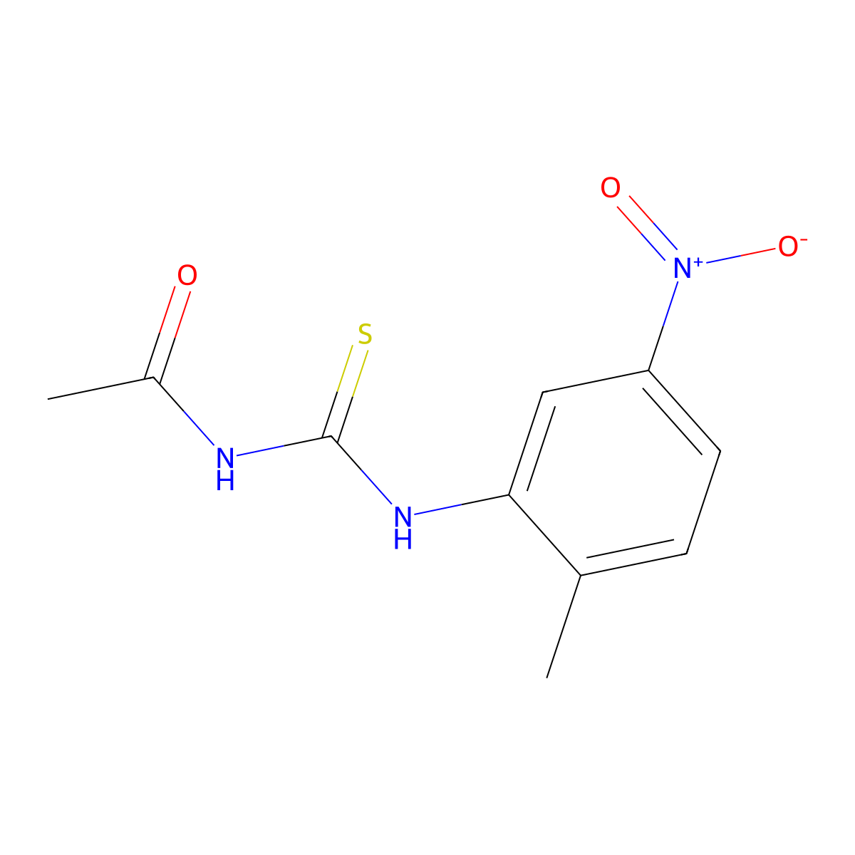N-[(2-methyl-5-nitrophenyl)carbamothioyl]acetamide molecular structure, CAS 72621-59-1