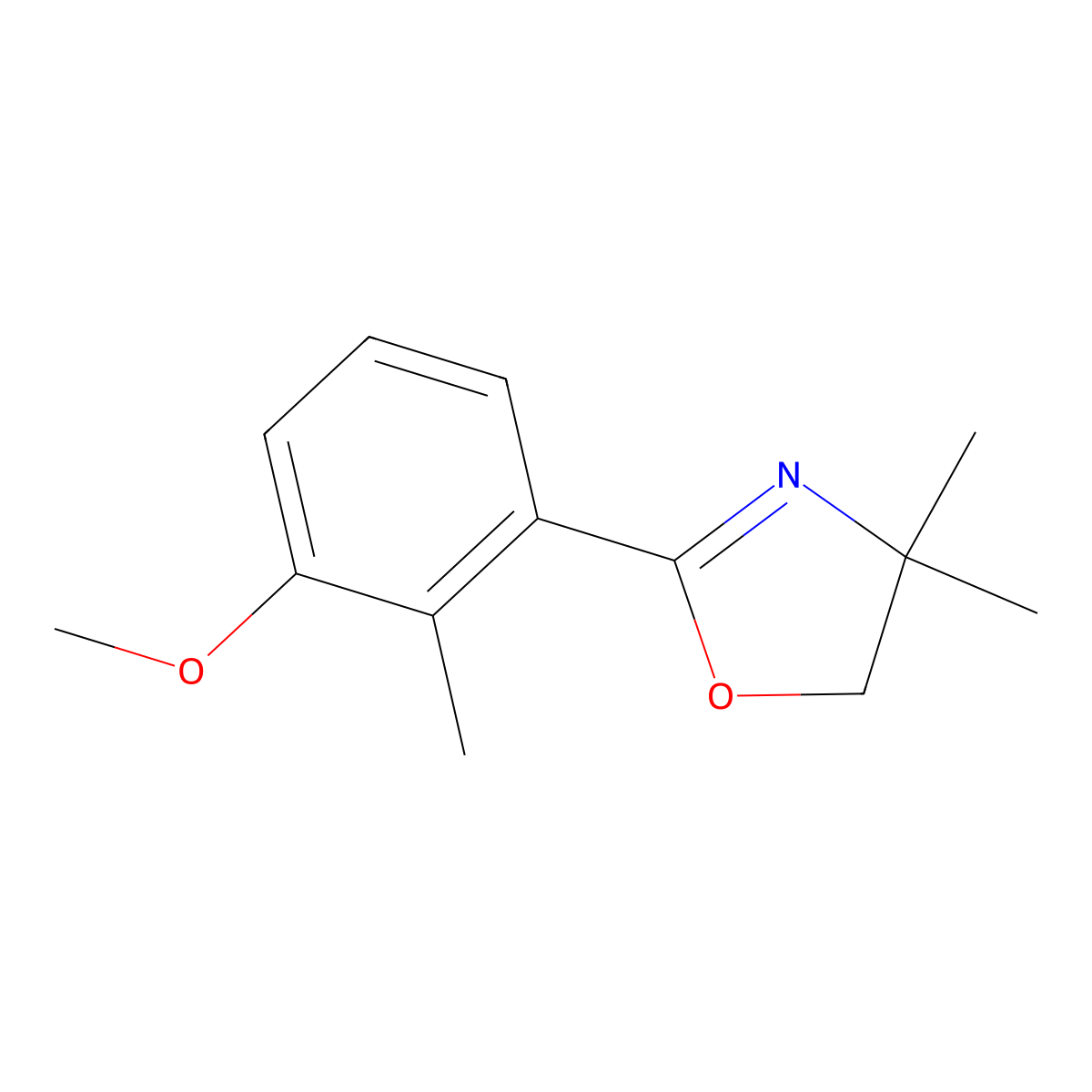 2-(3-Methoxy-2-methylphenyl)-4,4-dimethyl-4,5-dihydro-1,3-oxazole molecular structure, CAS 72623-17-7