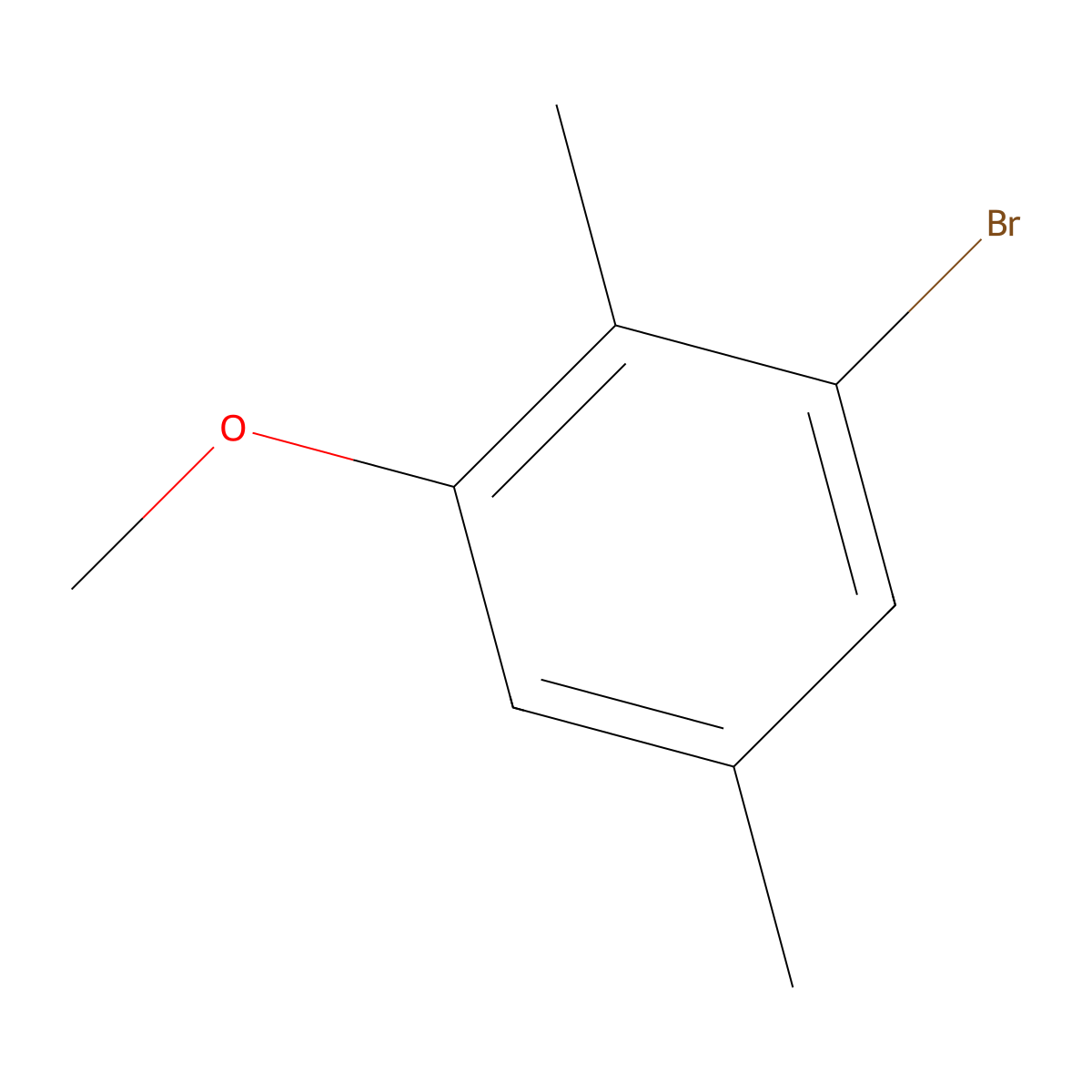 1-Bromo-3-methoxy-2,5-dimethylbenzene molecular structure, CAS 72623-20-2