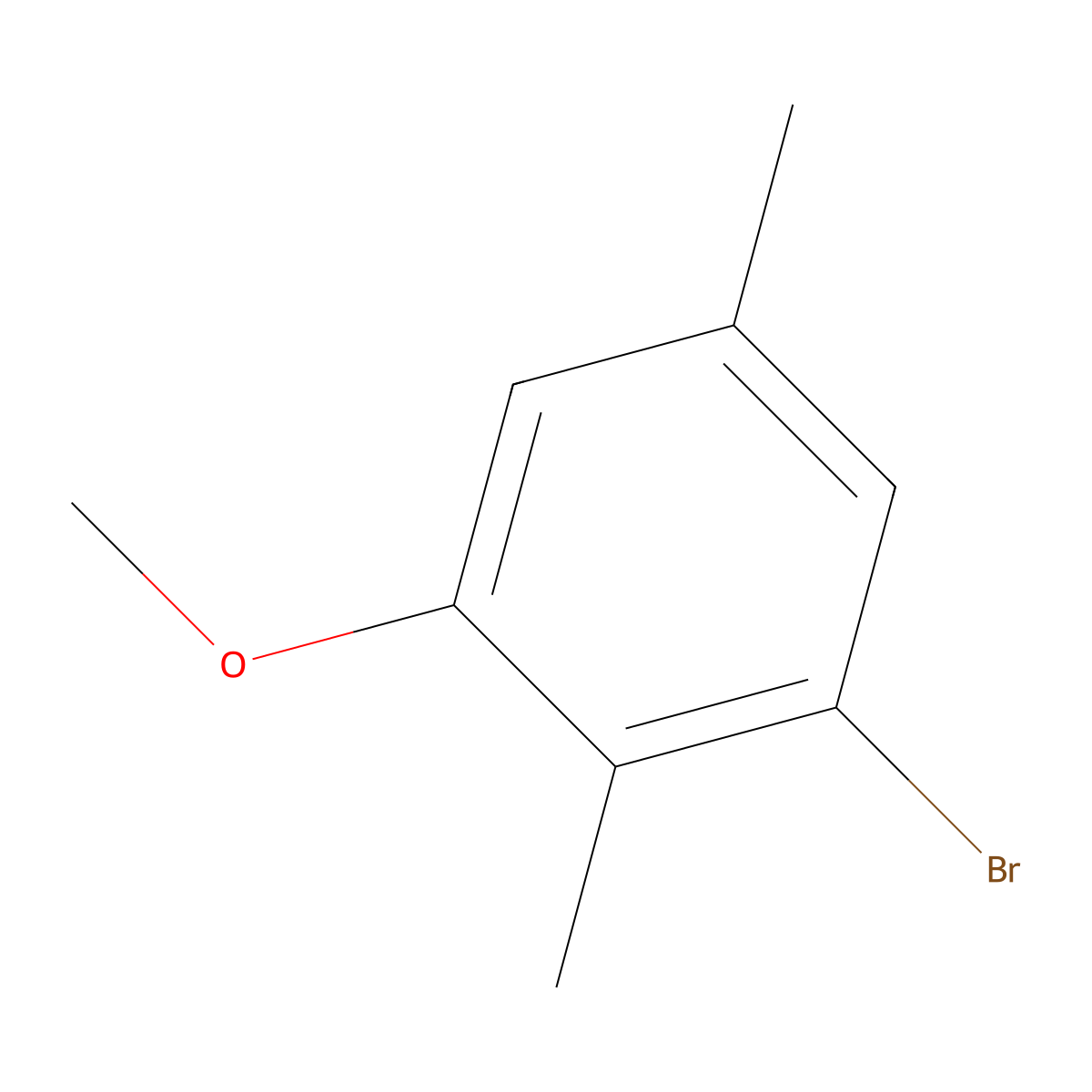 1-Bromo-3-methoxy-2,5-dimethylbenzene molecular structure, CAS 72623-20-2