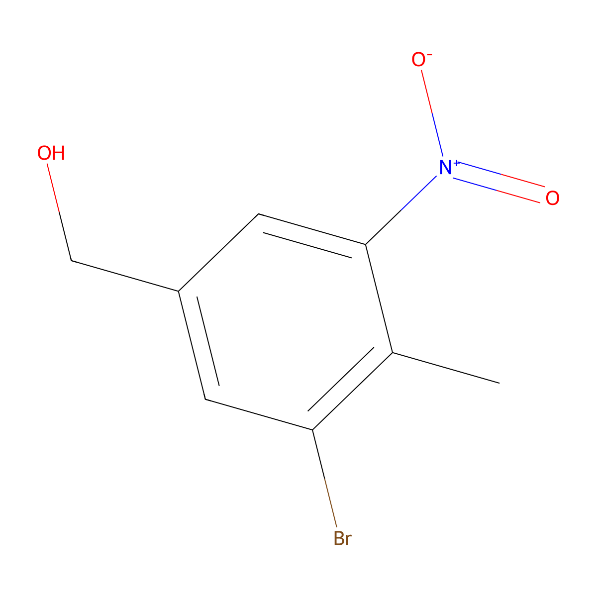 (3-Bromo-4-methyl-5-nitrophenyl)methanol molecular structure, CAS 72623-34-8