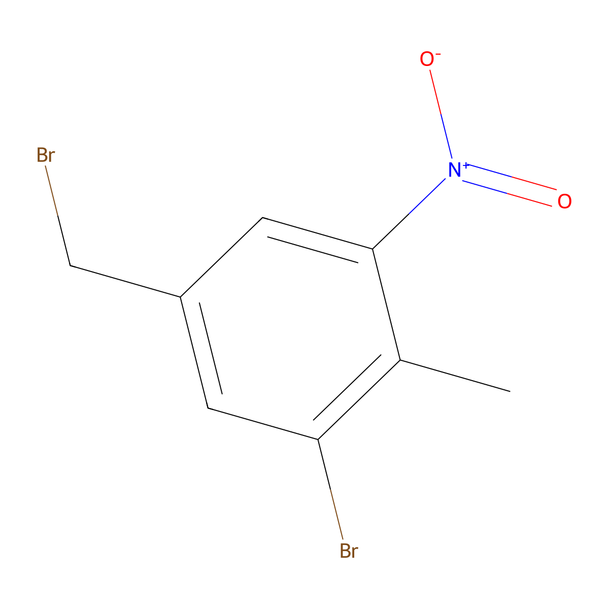 1-Bromo-5-(bromomethyl)-2-methyl-3-nitrobenzene molecular structure, CAS 72623-35-9