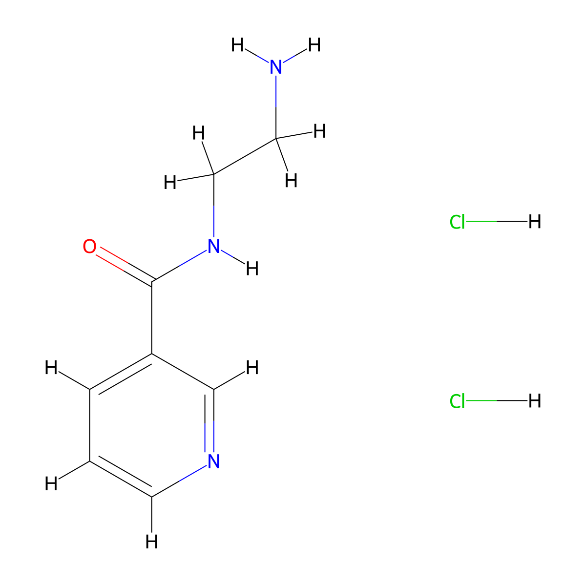 N-(2-aminoethyl)nicotinamide dihydrochloride molecular structure, CAS 72627-93-1
