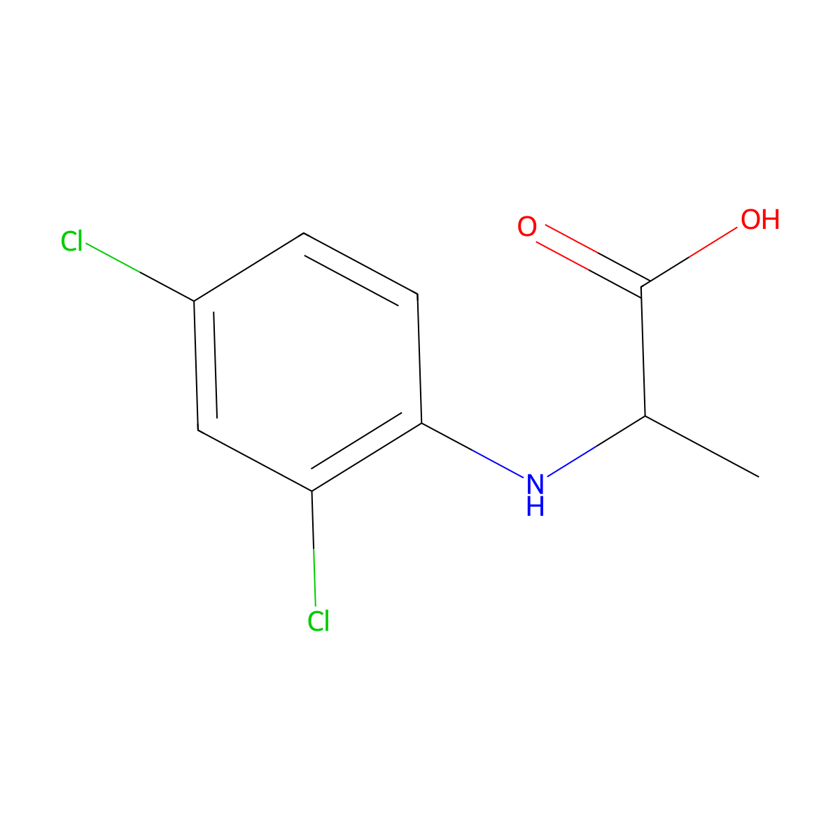 2-[(2,4-Dichlorophenyl)amino]propanoic acid molecular structure, CAS 72629-78-8