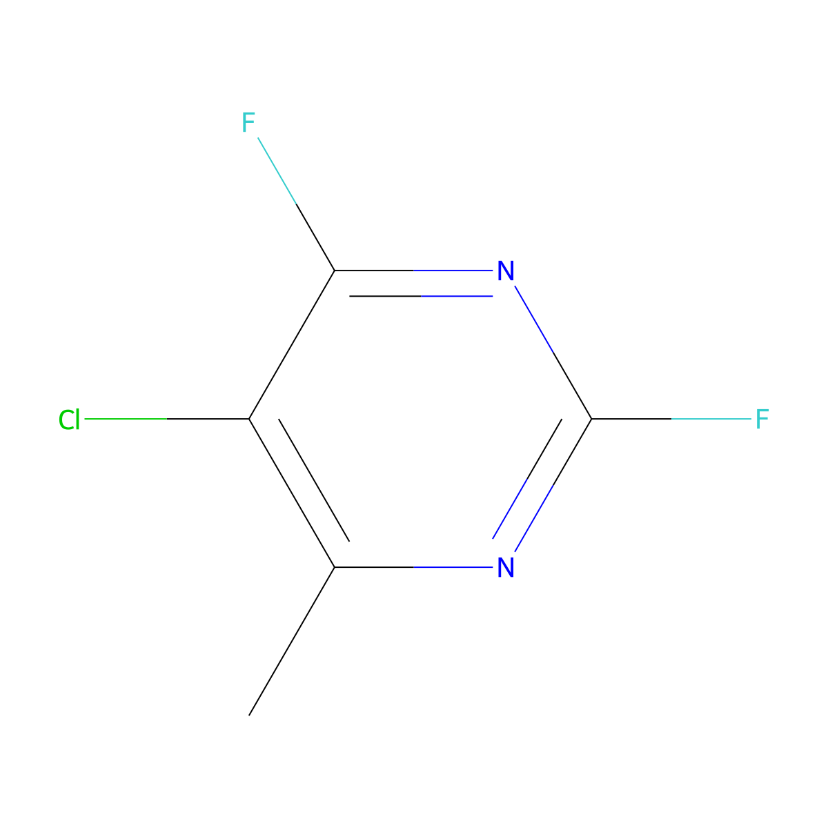 5-Chloro-2,4-difluoro-6-methylpyrimidine molecular structure, CAS 72630-78-5