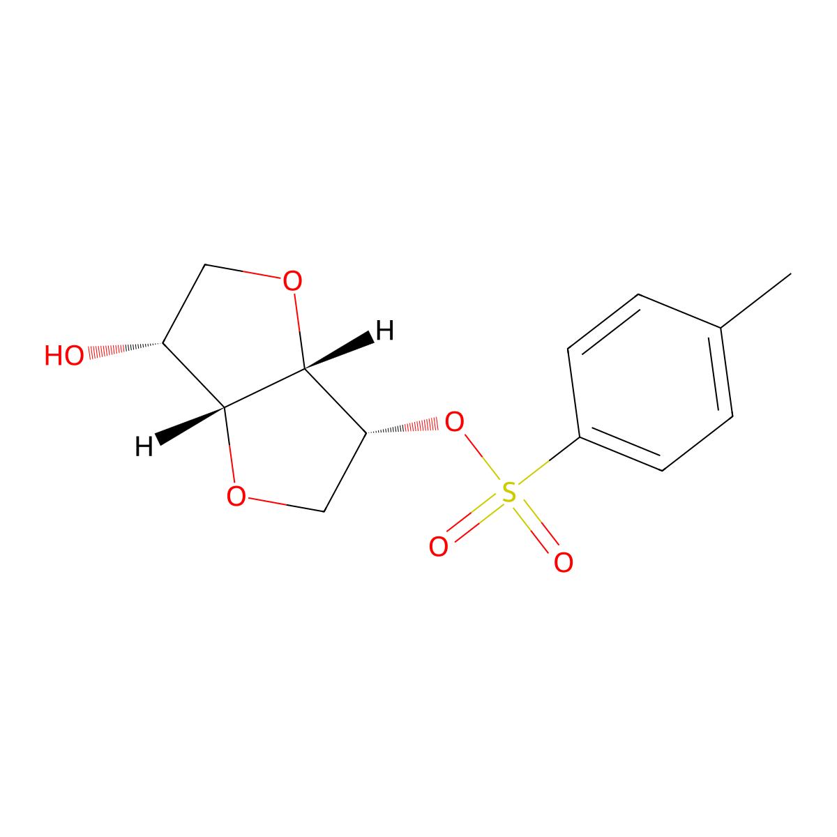 (3R,3aS,6R,6aR)-6-Hydroxyhexahydrofuro[3,2-b]furan-3-yl 4-methylbenzenesulfonate molecular structure, CAS 72631-59-5