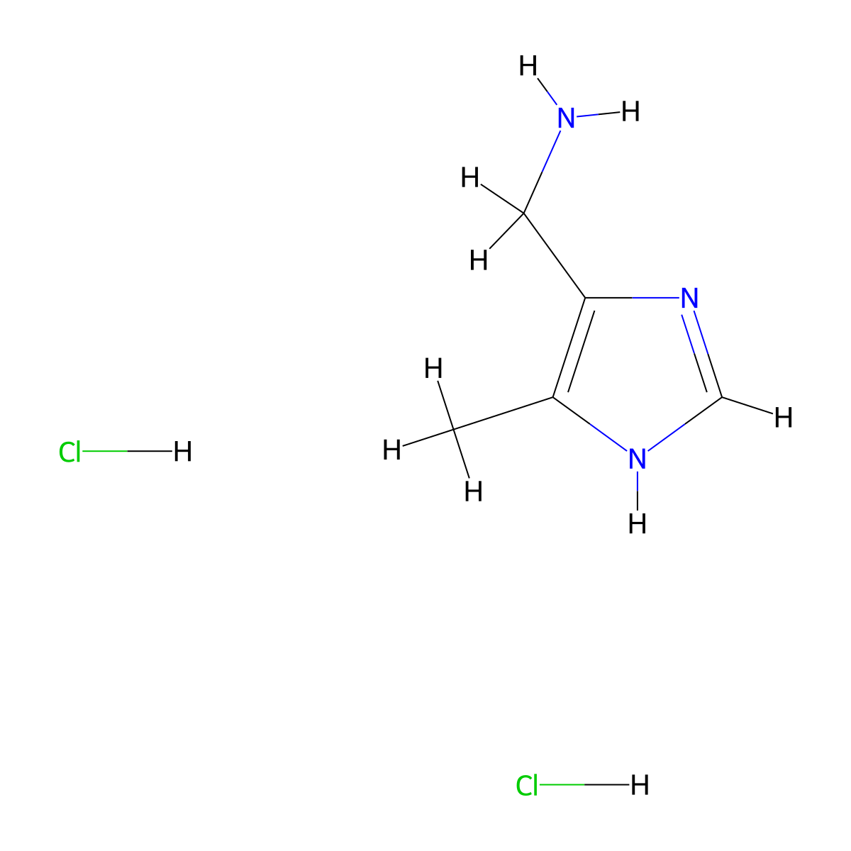 (5-methyl-1H-imidazol-4-yl)methanamine dihydrochloride molecular structure, CAS 72631-77-7
