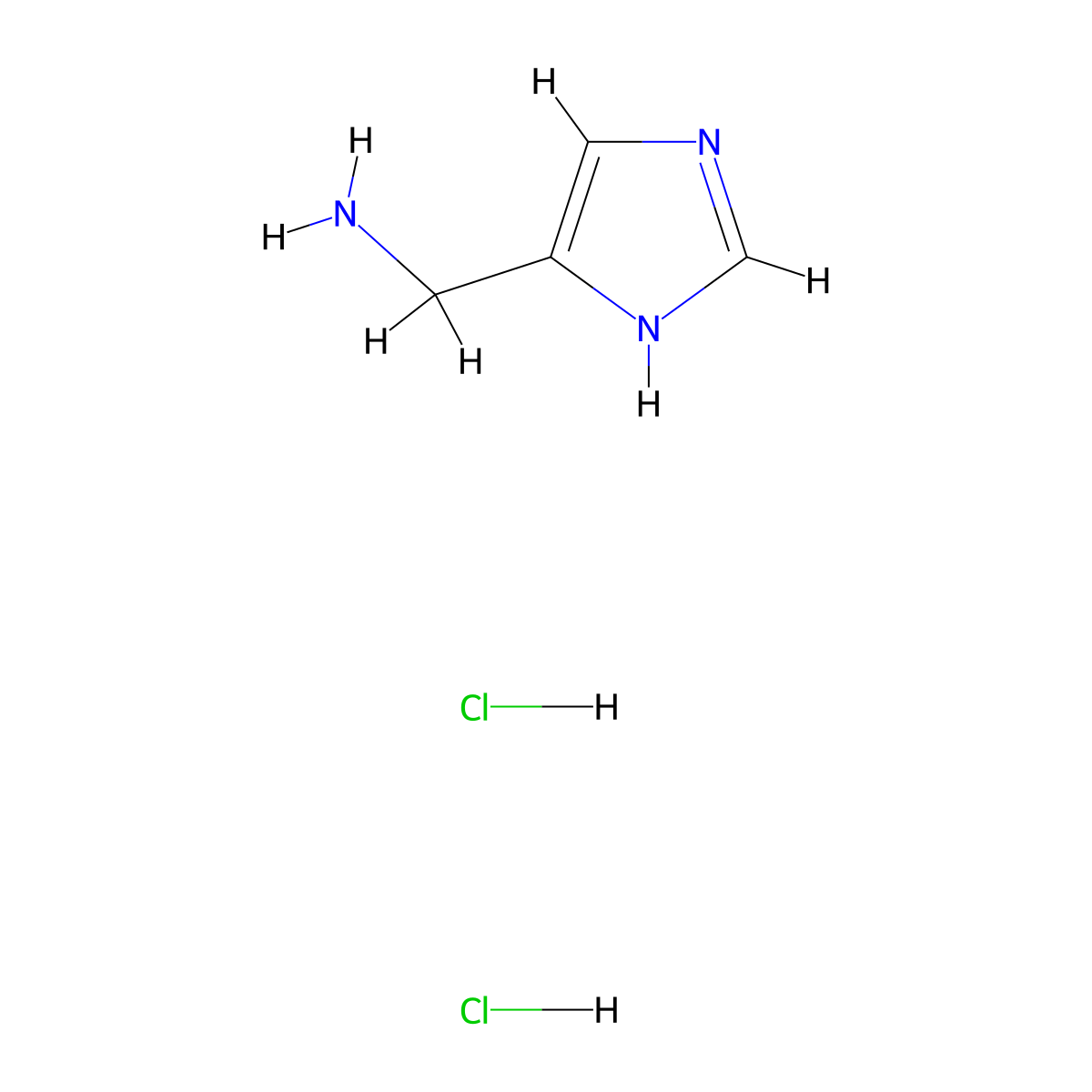 (1H-imidazol-4-yl)methanamine dihydrochloride molecular structure, CAS 72631-80-2