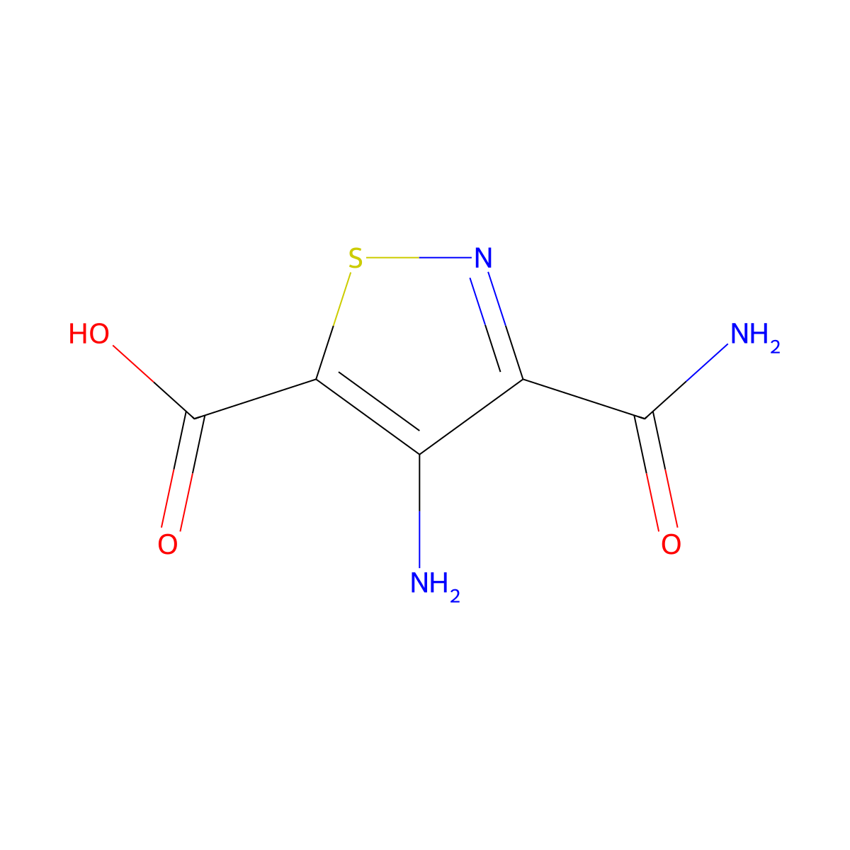 4-Amino-3-carbamoyl-1,2-thiazole-5-carboxylic acid molecular structure, CAS 72632-82-7