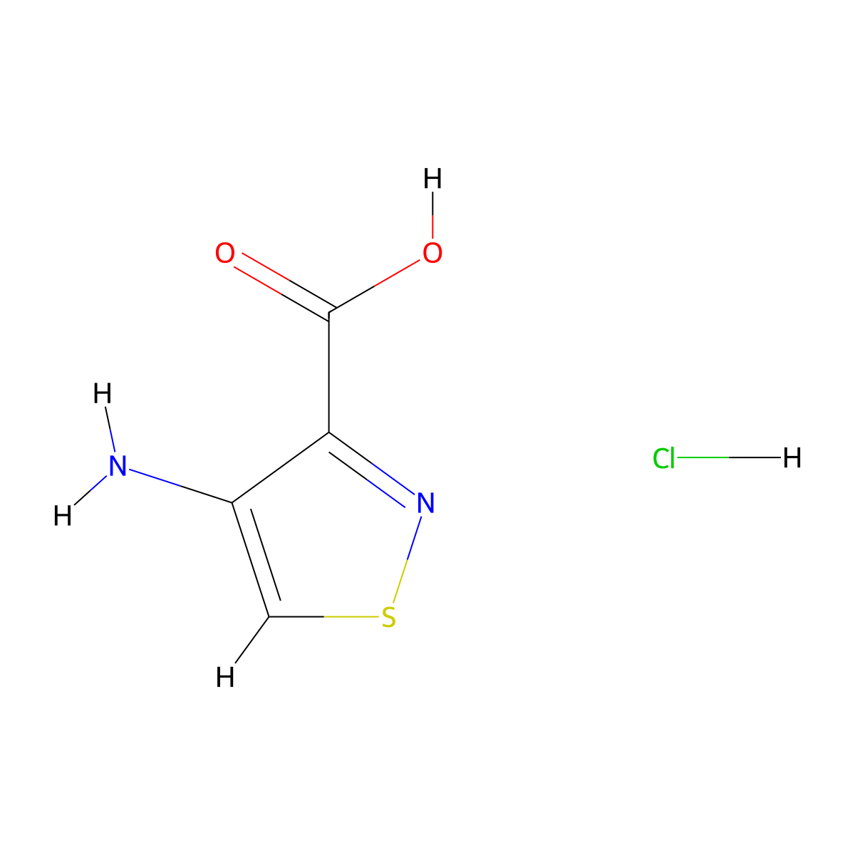 4-Aminoisothiazole-3-carboxylic acid hydrochloride molecular structure, CAS 72632-94-1