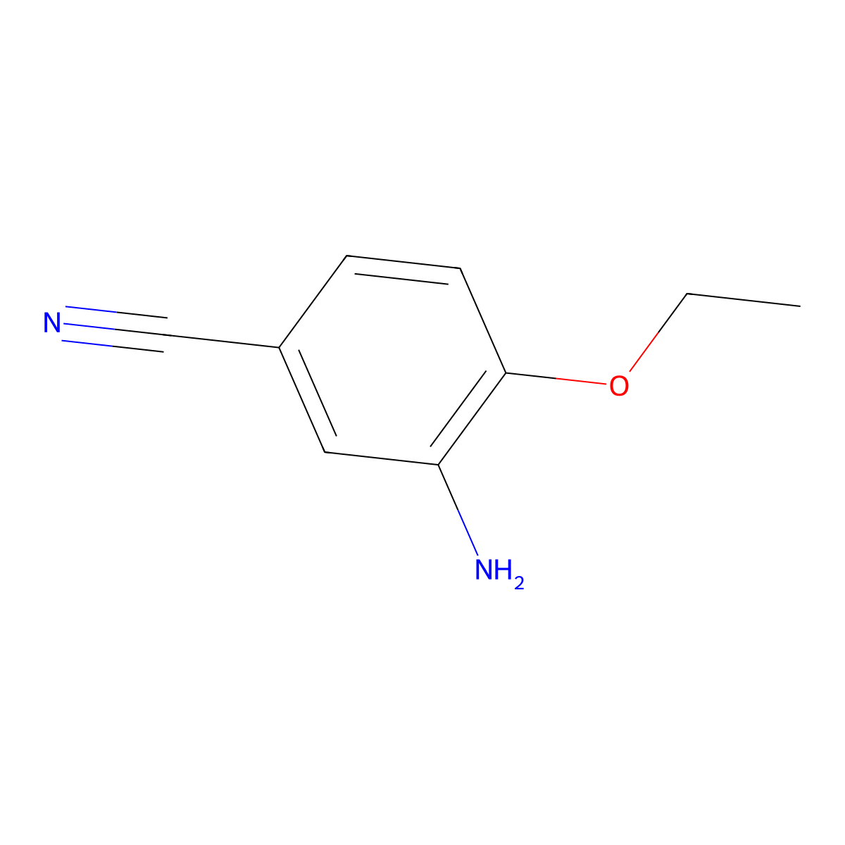 3-Amino-4-ethoxybenzonitrile molecular structure, CAS 72635-79-1