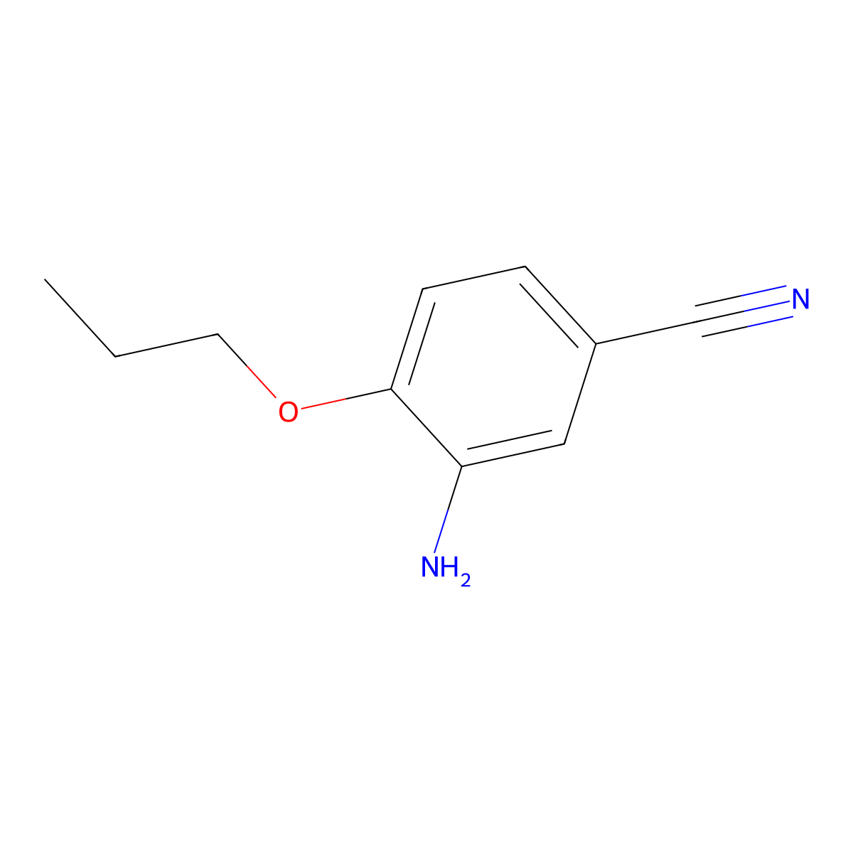 3-Amino-4-propoxybenzonitrile molecular structure, CAS 72635-80-4