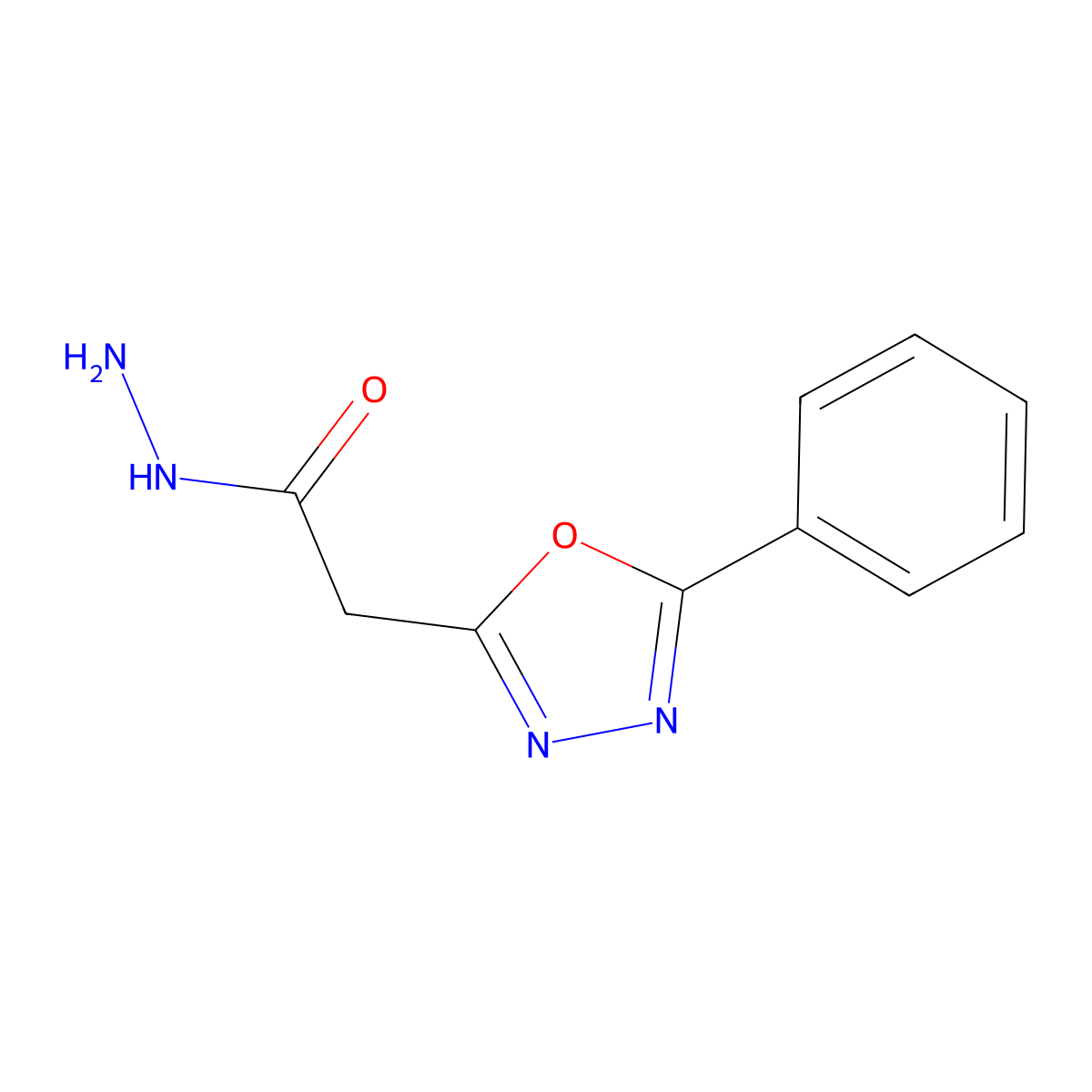 2-(5-Phenyl-1,3,4-oxadiazol-2-yl)acetohydrazide molecular structure, CAS 7264-71-3