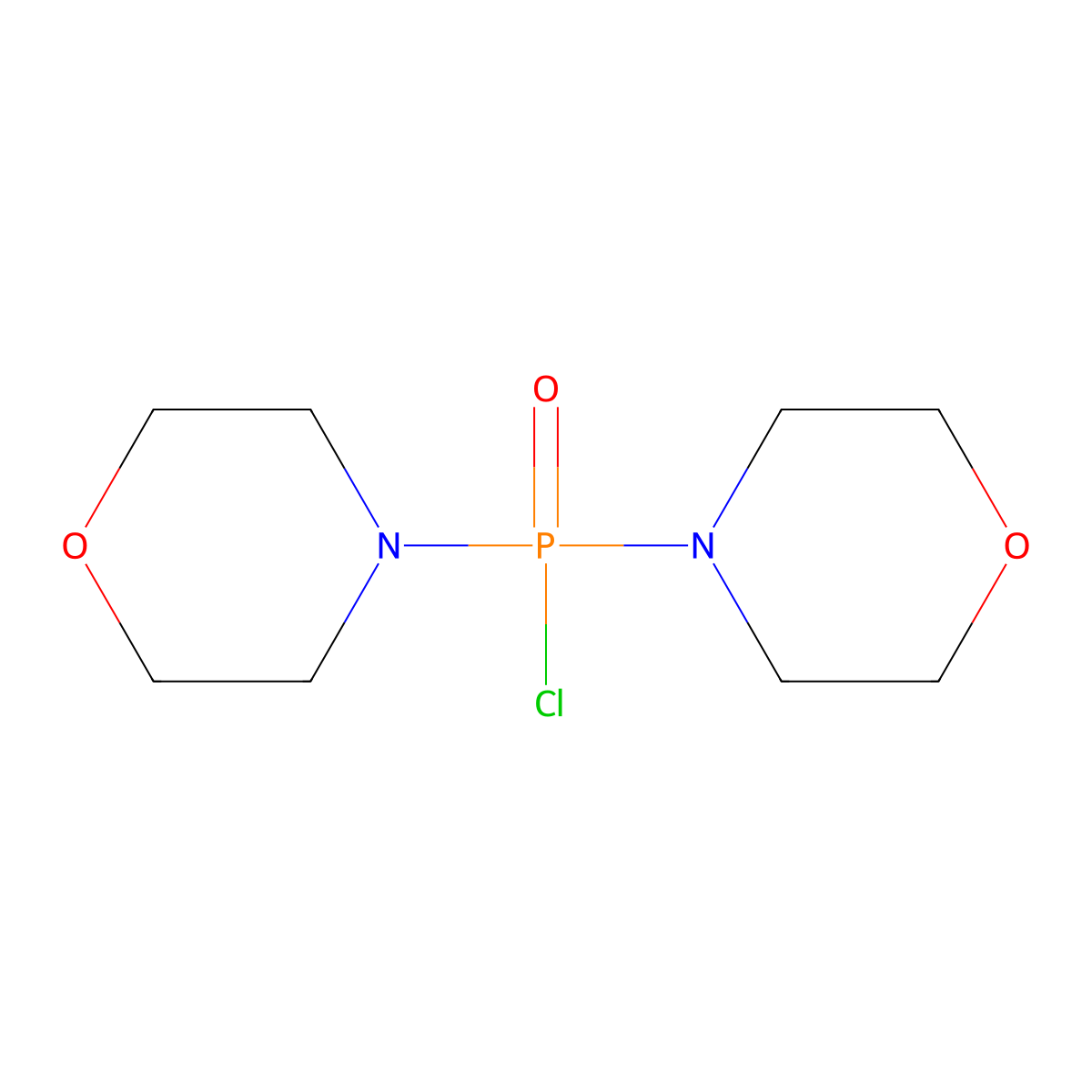 Bis(morpholino)phosphinyl chloride molecular structure, CAS 7264-90-6