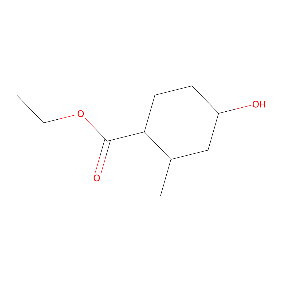 Ethyl 4-hydroxy-2-methylcyclohexane-1-carboxylate molecular structure, CAS 72641-04-4