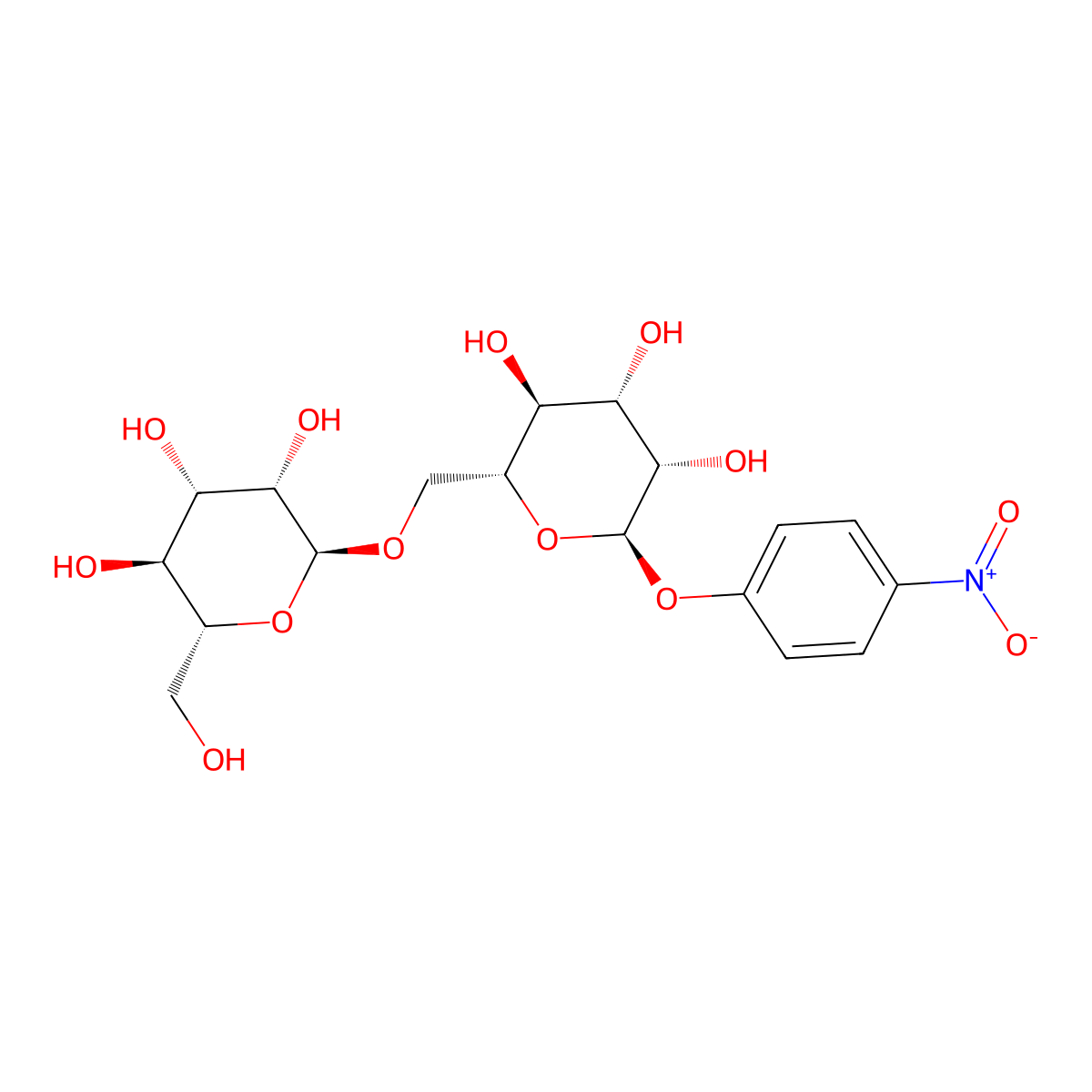 4-Nitrophenyl 6-O-alpha-D-mannopyranosyl-alpha-D-mannopyranoside molecular structure, CAS 72647-96-2