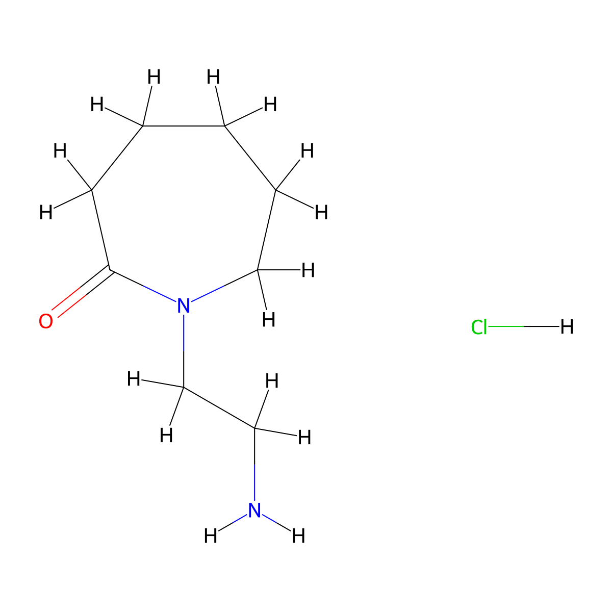 1-(2-Aminoethyl)azepan-2-one hydrochloride molecular structure, CAS 72649-25-3