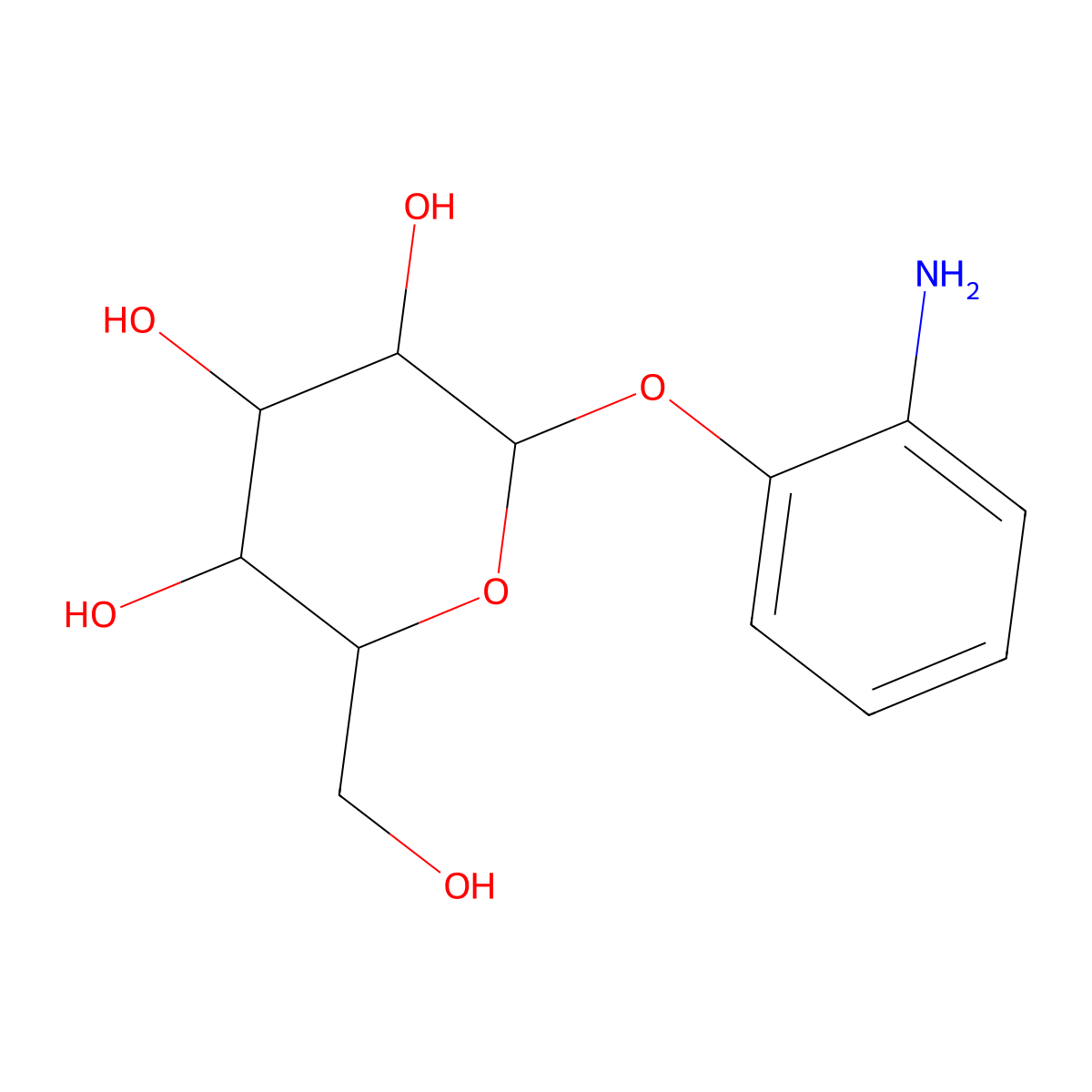 2-Aminophenyl hexopyranoside molecular structure, CAS 7265-01-2