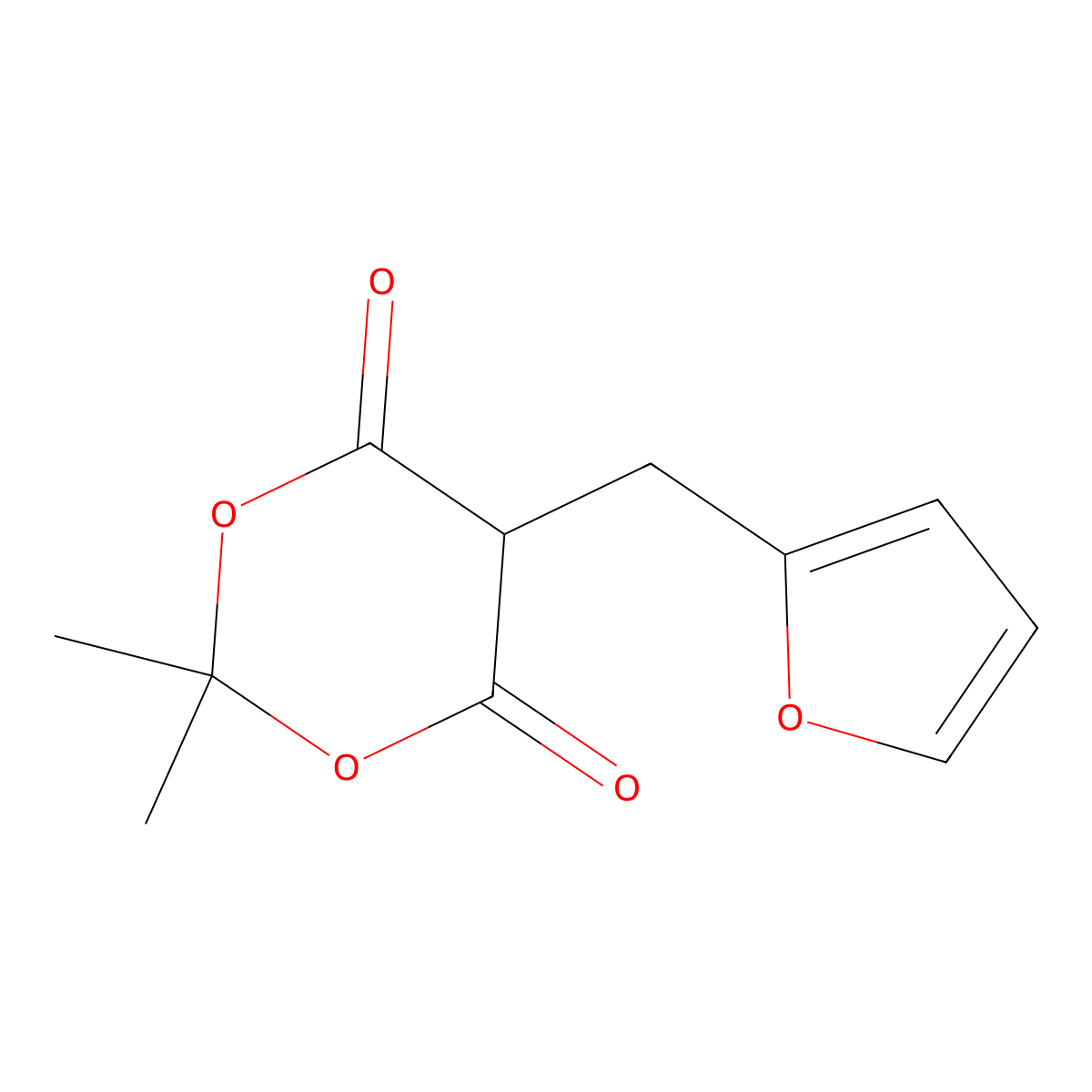 5-((Furan-2-yl)methyl)-2,2-dimethyl-1,3-dioxane-4,6-dione molecular structure, CAS 72651-97-9