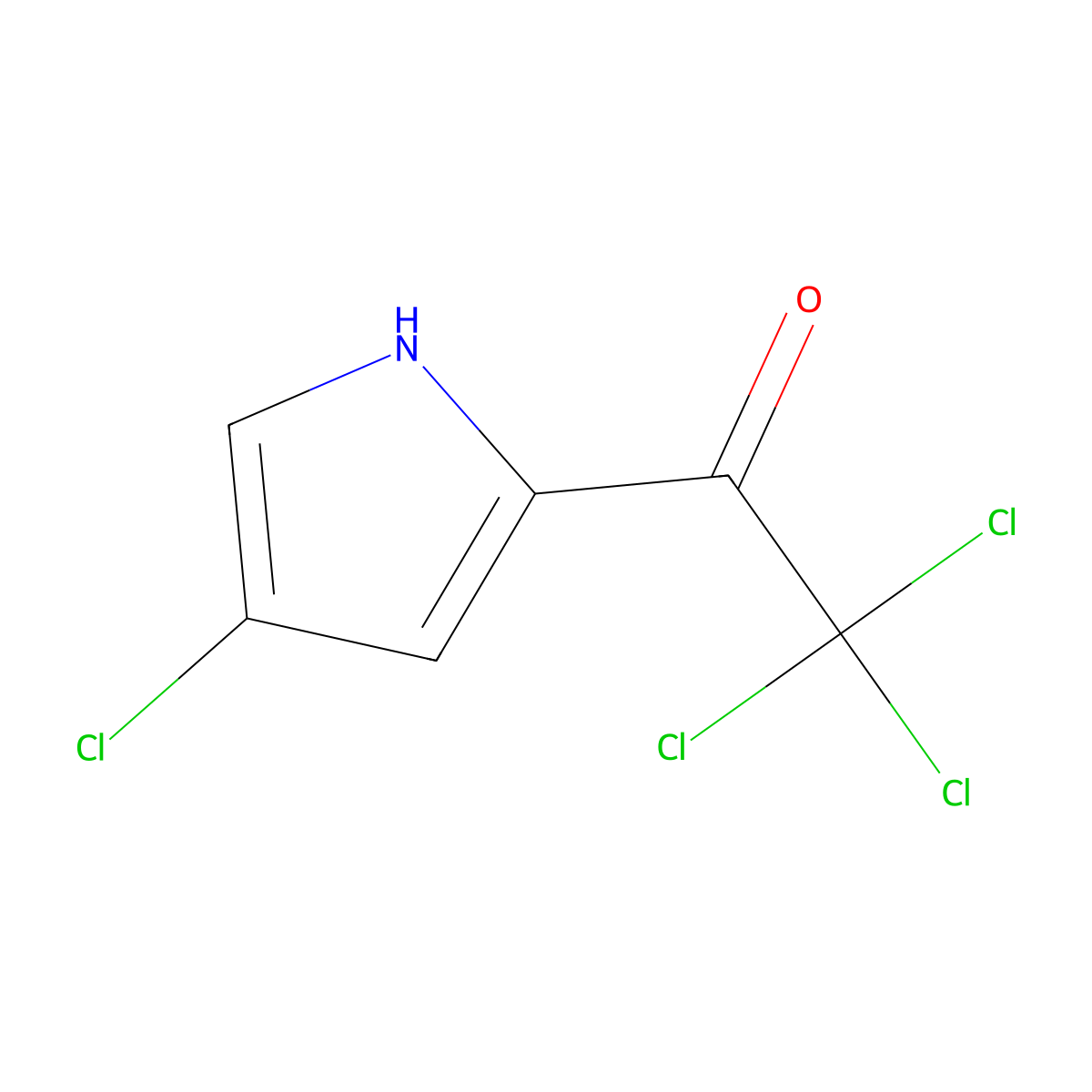 2,2,2-trichloro-1-(4-chloro-1H-pyrrol-2-yl)ethan-1-one molecular structure, CAS 72652-31-4