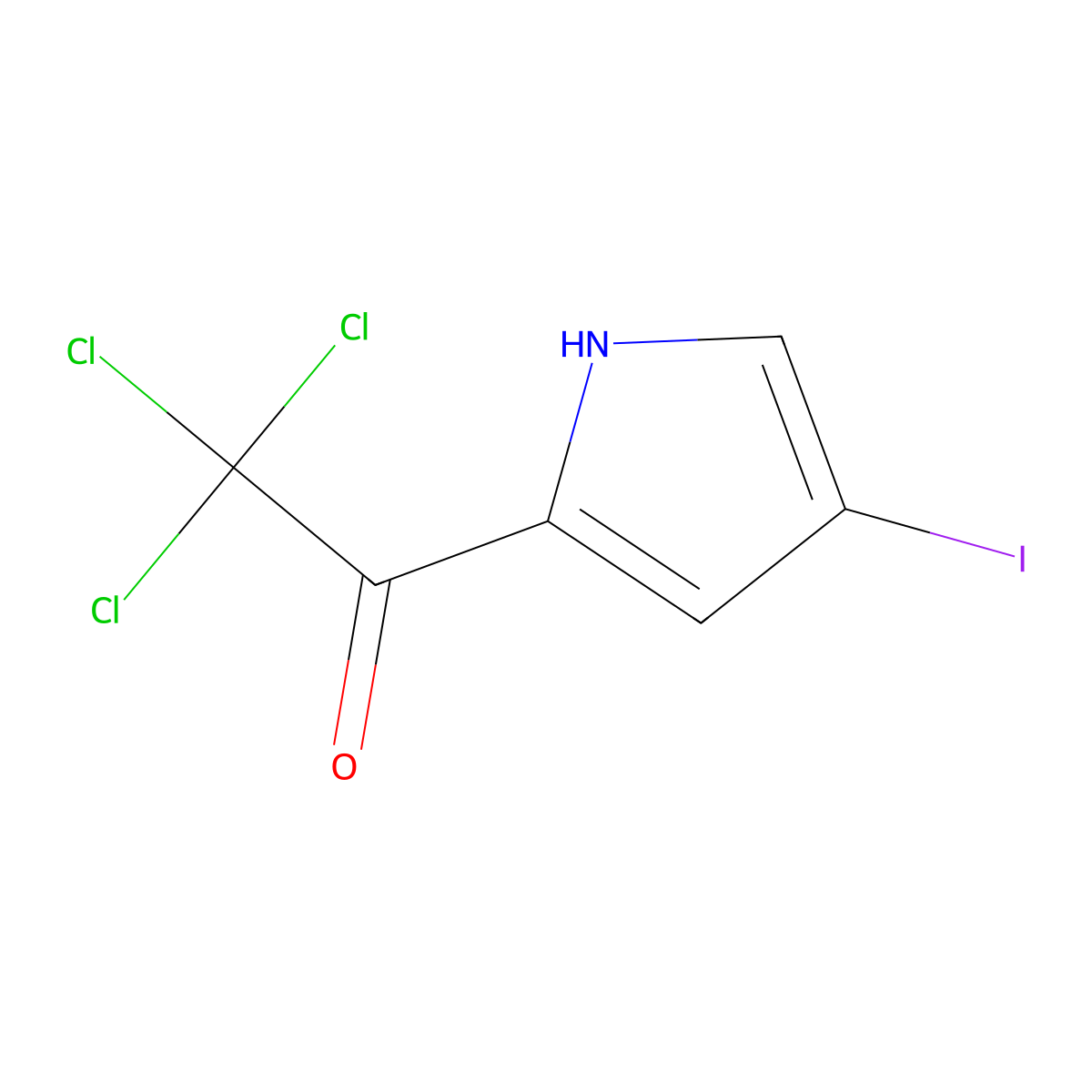 2,2,2-trichloro-1-(4-iodo-1H-pyrrol-2-yl)ethan-1-one molecular structure, CAS 72652-33-6
