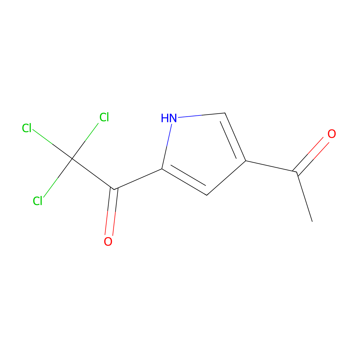 1-(4-acetyl-1H-pyrrol-2-yl)-2,2,2-trichloroethanone molecular structure, CAS 72652-34-7