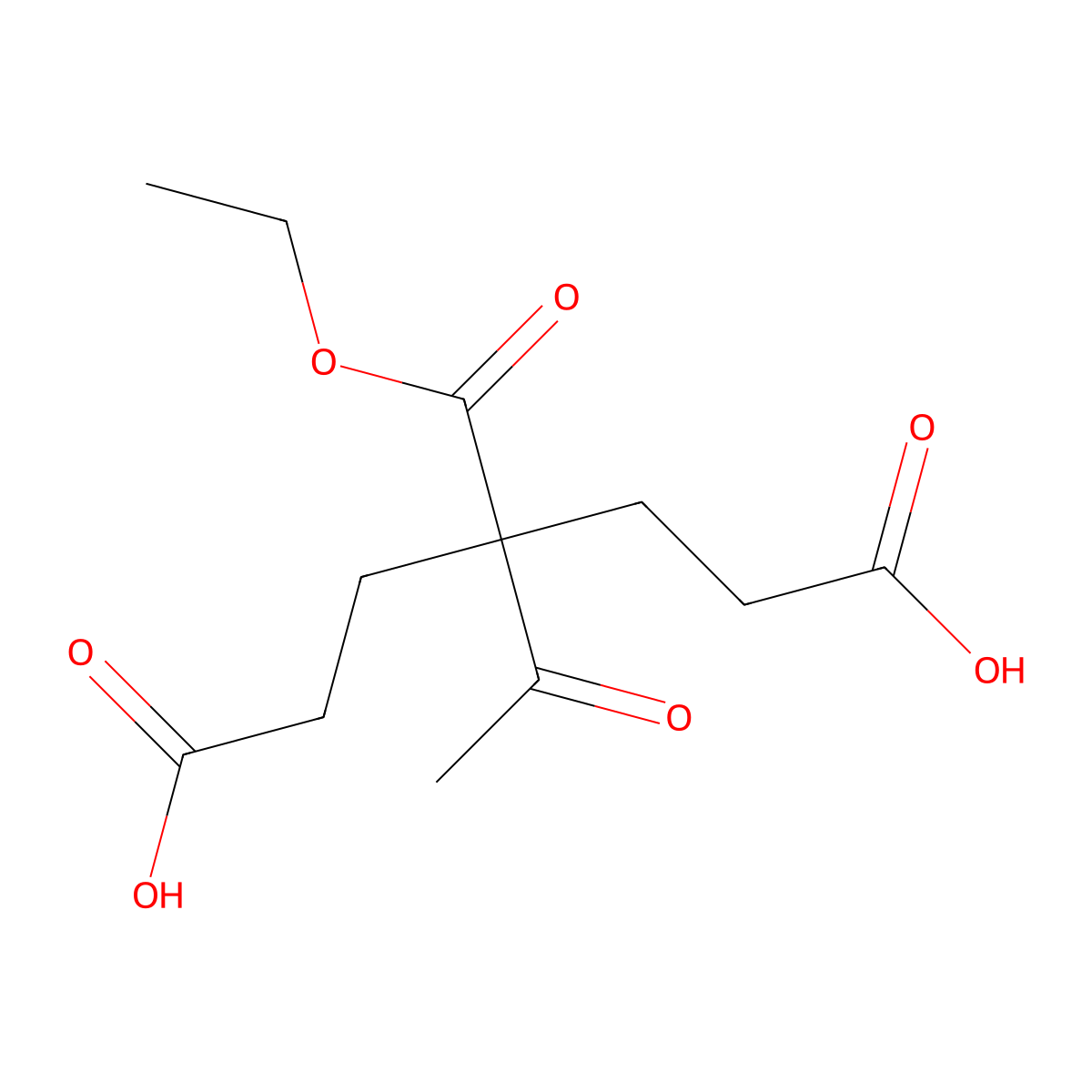 4-Acetyl-4-(ethoxycarbonyl)heptanedioic acid molecular structure, CAS 72653-14-6