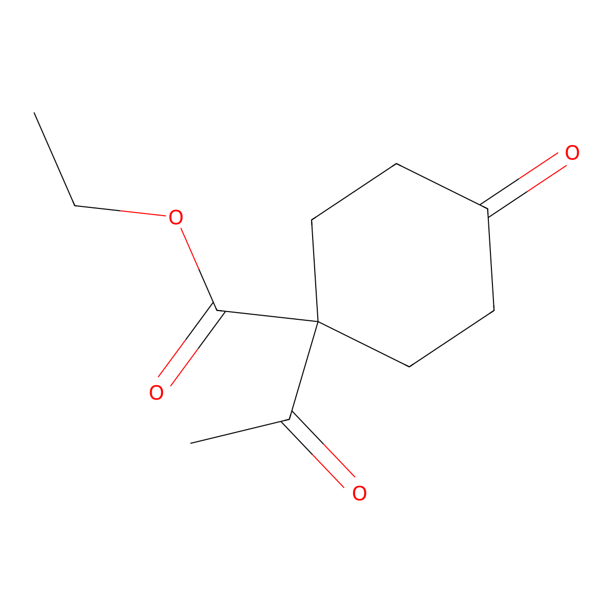 Ethyl 1-acetyl-4-oxocyclohexane-1-carboxylate molecular structure, CAS 72653-21-5