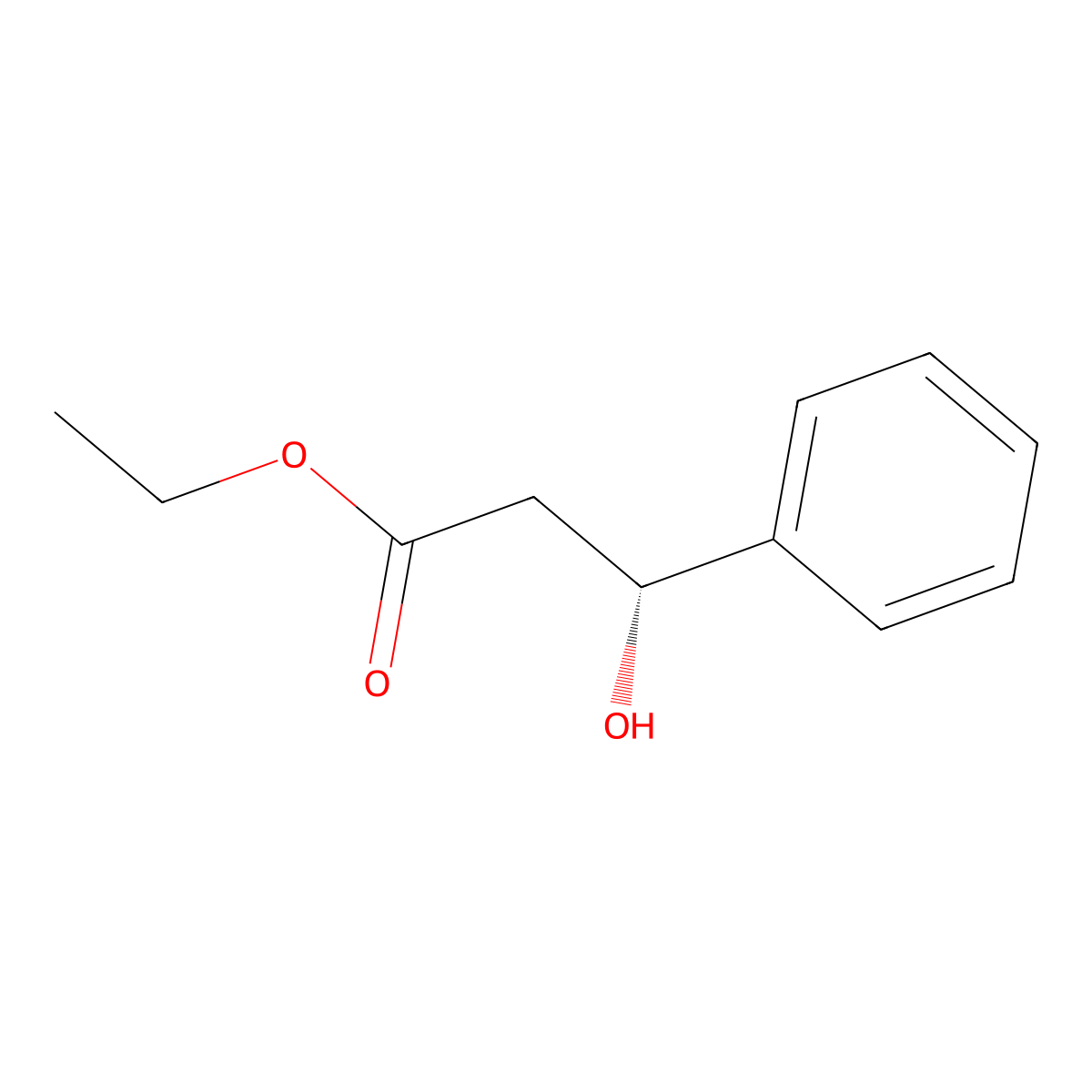 Ethyl 3-phenylhydracrylate, (R)- molecular structure, CAS 72656-47-4