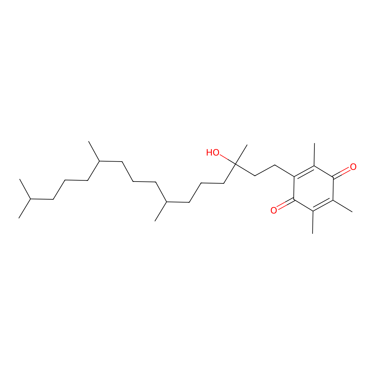 2-(3-Hydroxy-3,7,11,15-tetramethylhexadecyl)-3,5,6-trimethylcyclohexa-2,5-diene-1,4-dione molecular structure, CAS 72657-56-8