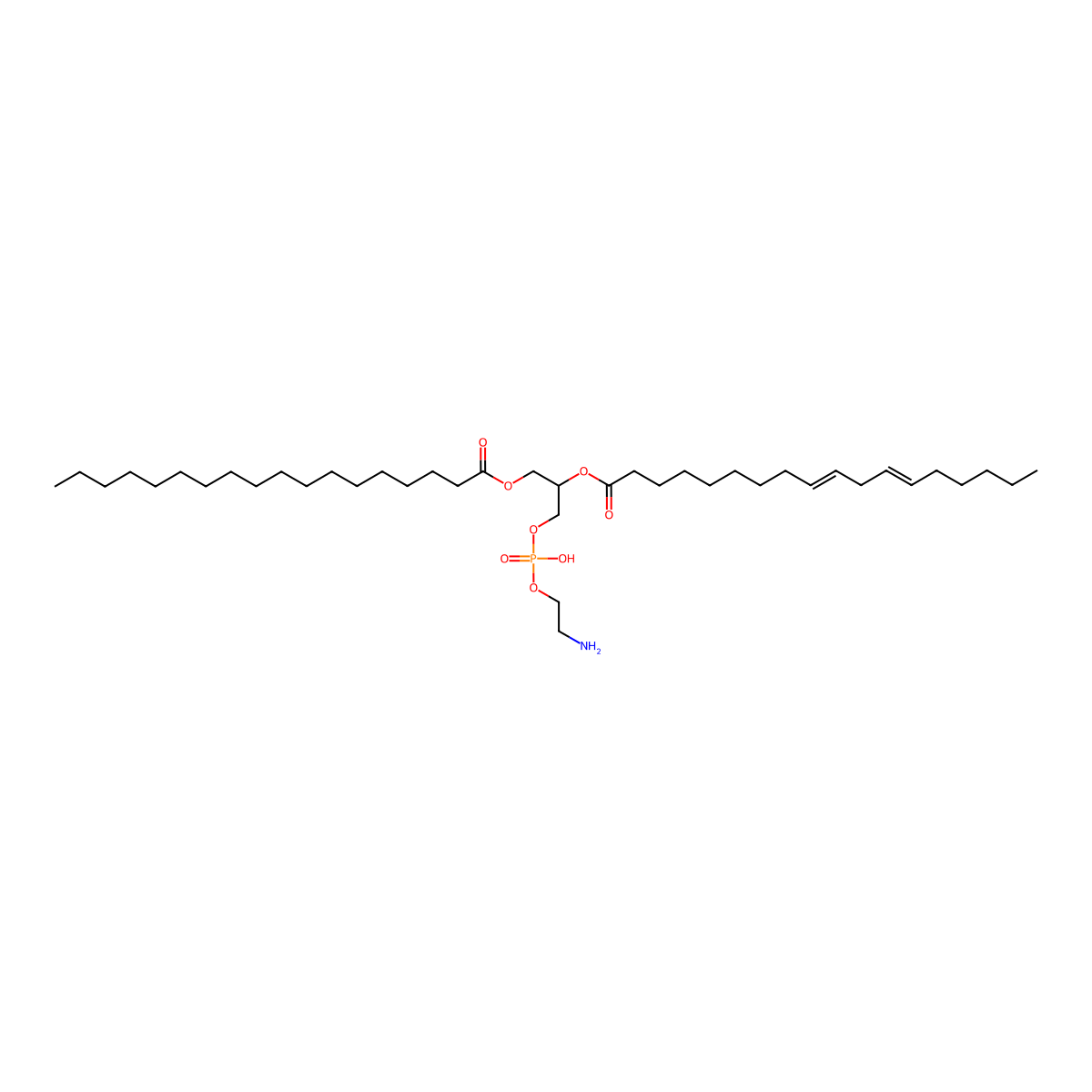 [3-[2-Aminoethoxy(hydroxy)phosphoryl]oxy-2-octadeca-9,12-dienoyloxypropyl] octadecanoate molecular structure, CAS 7266-53-7