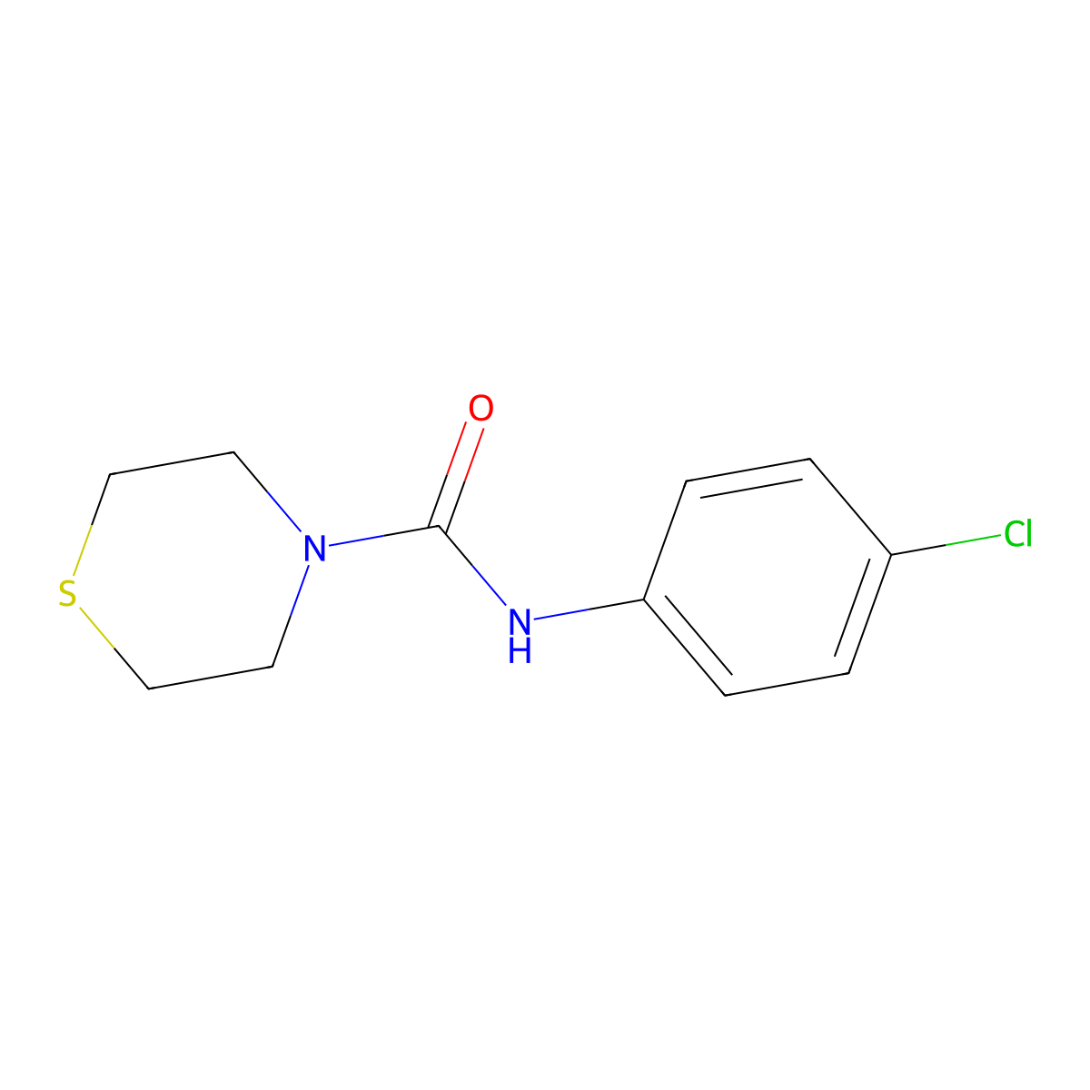 N-(4-chlorophenyl)thiomorpholine-4-carboxamide molecular structure, CAS 72662-47-6