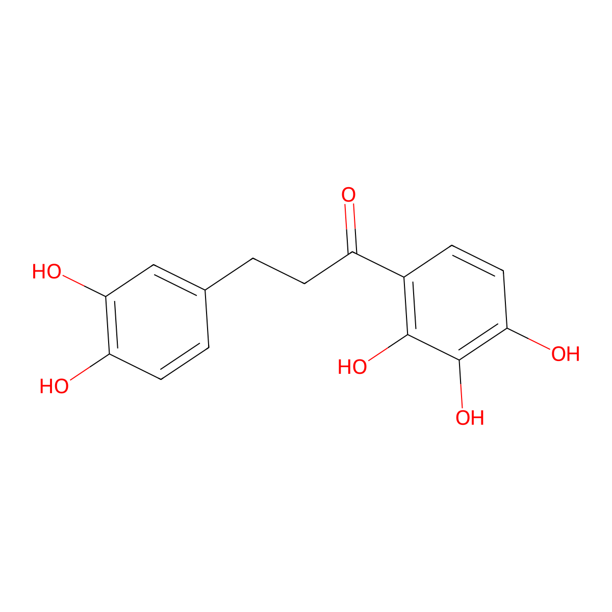 3-(3,4-Dihydroxyphenyl)-1-(2,3,4-trihydroxyphenyl)-1-propanone molecular structure, CAS 72666-14-9