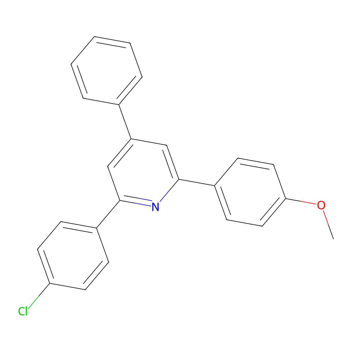 2-(4-Chlorophenyl)-6-(4-methoxyphenyl)-4-phenylpyridine molecular structure, CAS 72666-44-5