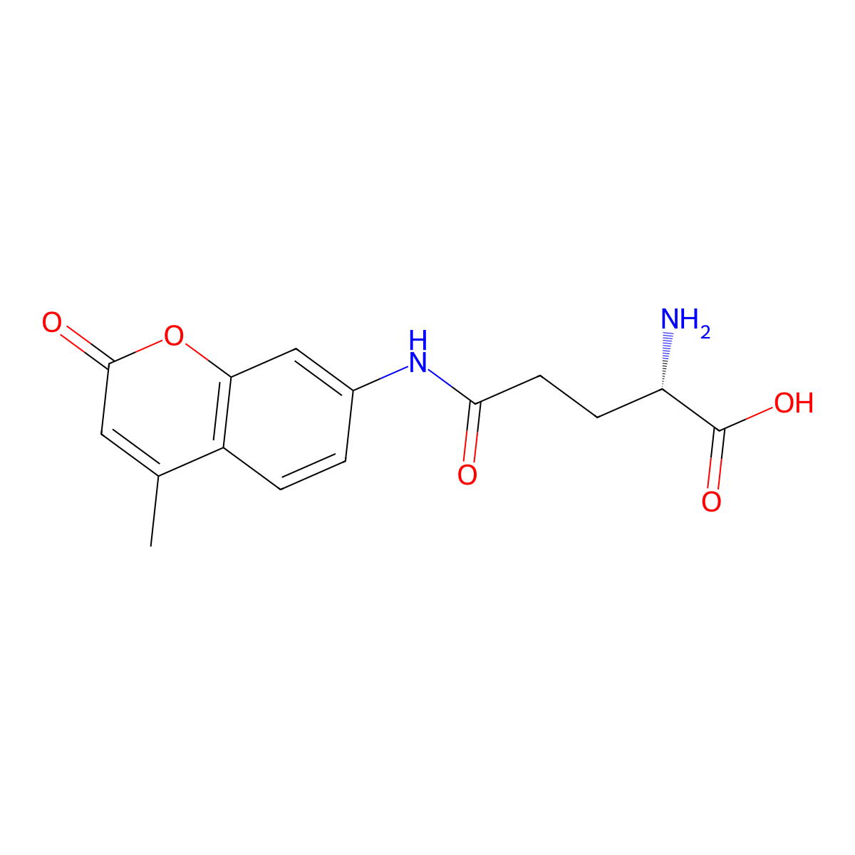 H-Glu(amc)-OH molecular structure, CAS 72669-53-5