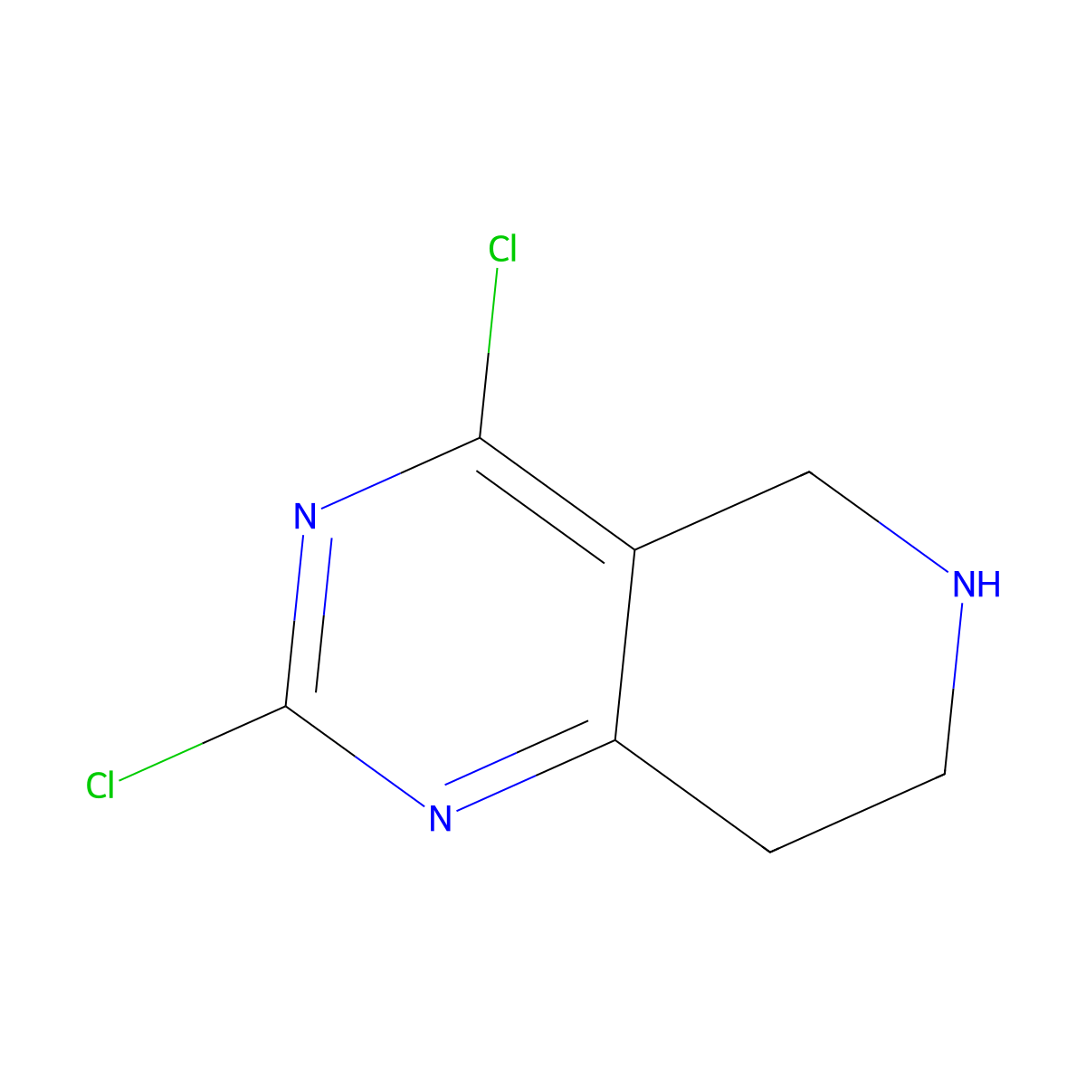 2,4-Dichloro-5,6,7,8-tetrahydropyrido[4,3-d]pyrimidine molecular structure, CAS 726697-13-8