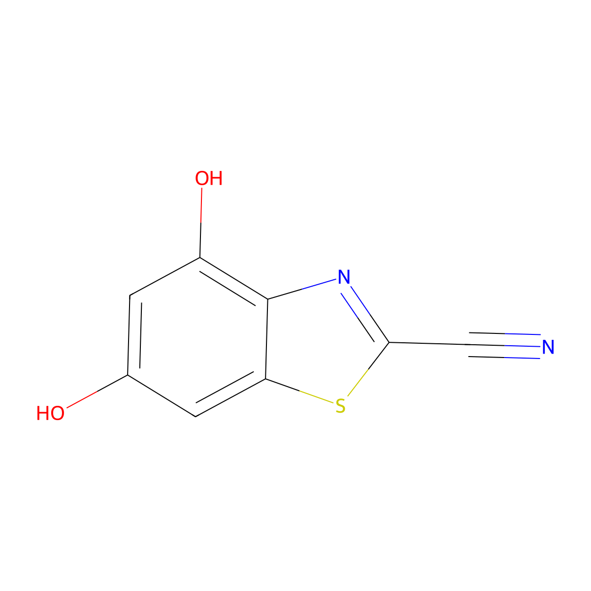 4,6-Dihydroxybenzo[d]thiazole-2-carbonitrile molecular structure, CAS 7267-41-6