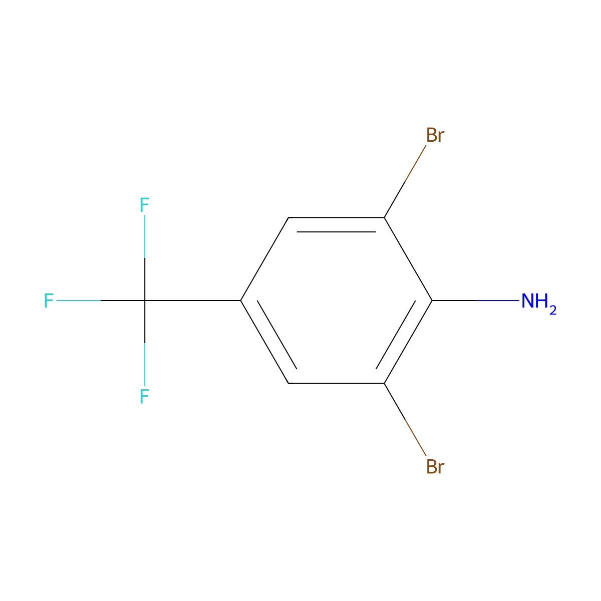 4-Amino-3,5-dibromobenzotrifluoride molecular structure, CAS 72678-19-4