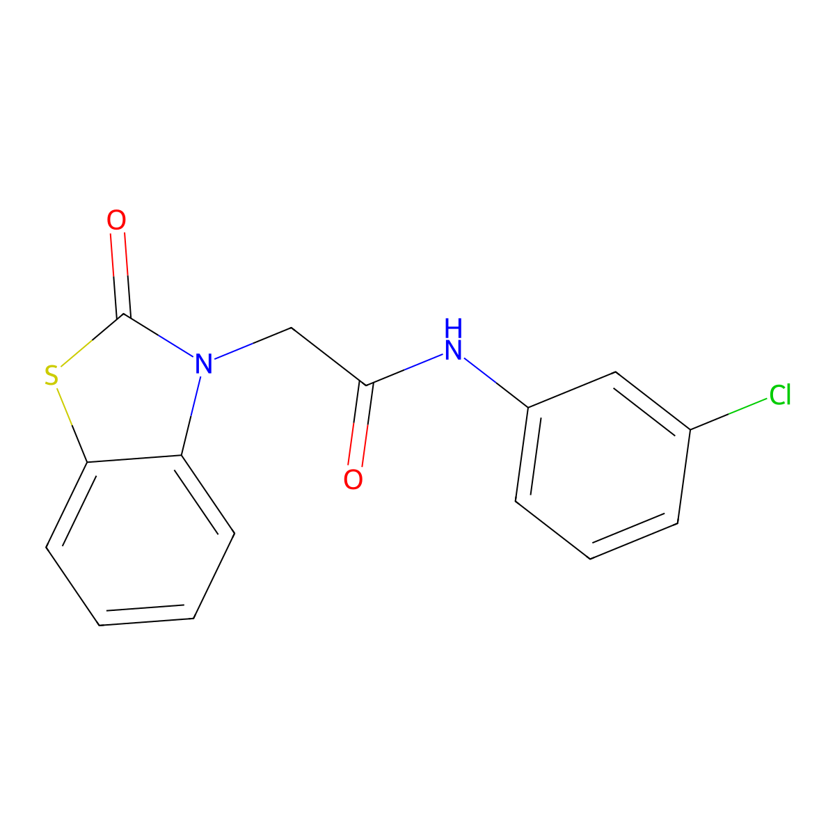 N-(3-chlorophenyl)-2-(2-oxo-1,3-benzothiazol-3-yl)acetamide molecular structure, CAS 72680-34-3