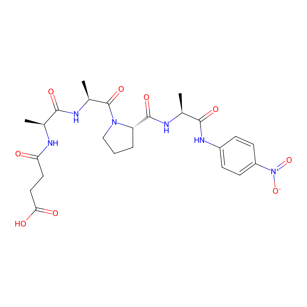 Suc-ala-ala-pro-ala-pna molecular structure, CAS 72682-69-0
