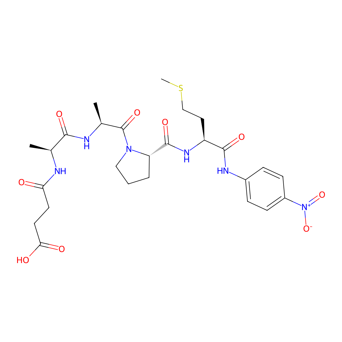 Suc-Ala-Ala-Pro-Met-pNA molecular structure, CAS 72682-73-6