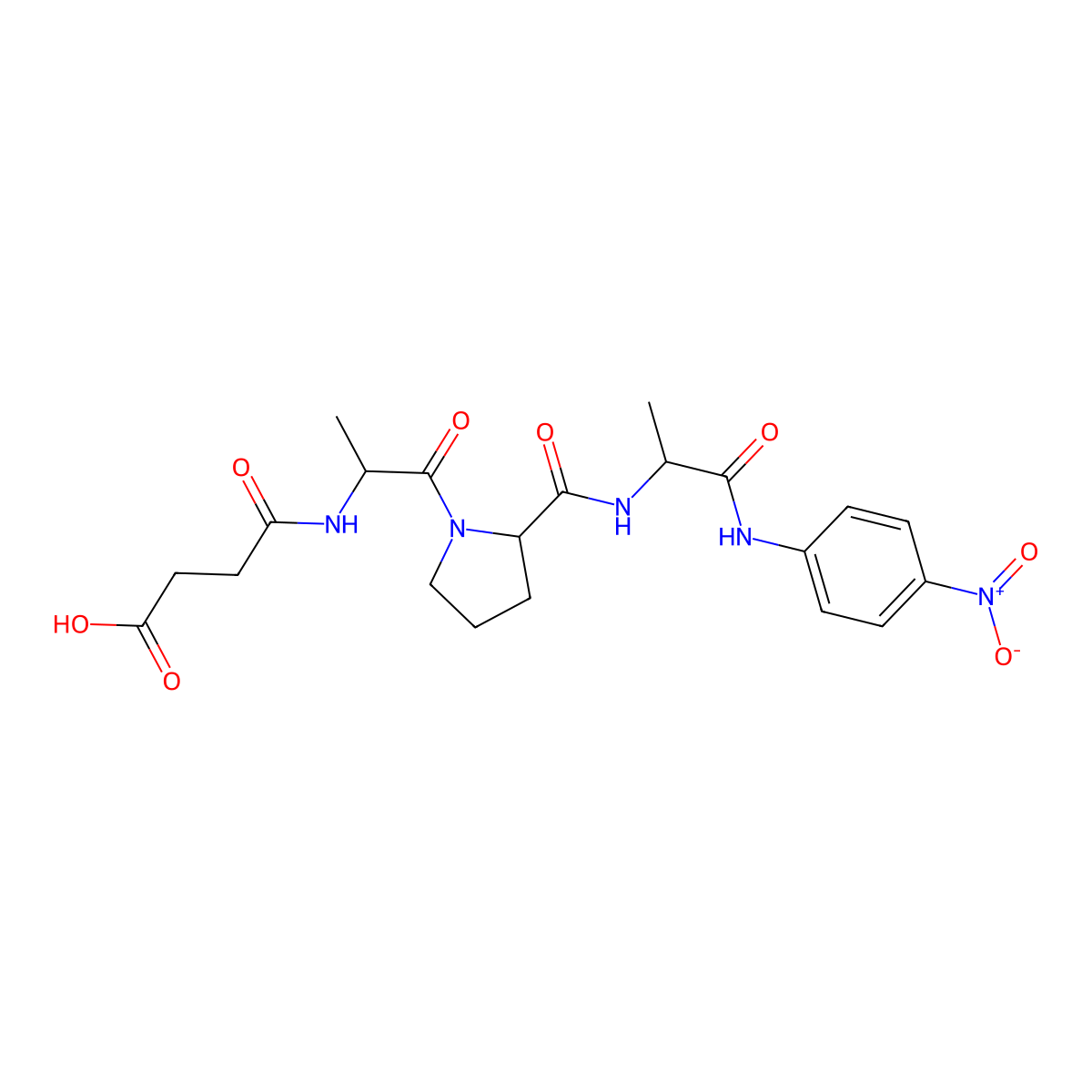 Succinyl-L-Alanyl-L-Prolyl-L-Alanine p-Nitroanilide molecular structure, CAS 72682-79-2