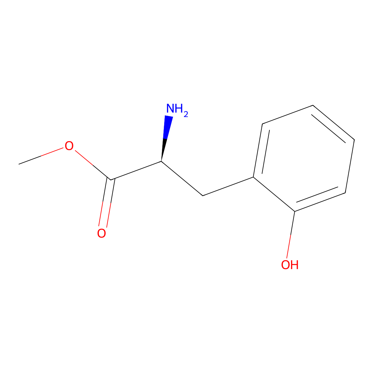 Methyl (S)-2-amino-3-(2-hydroxyphenyl)propanoate molecular structure, CAS 72683-80-8