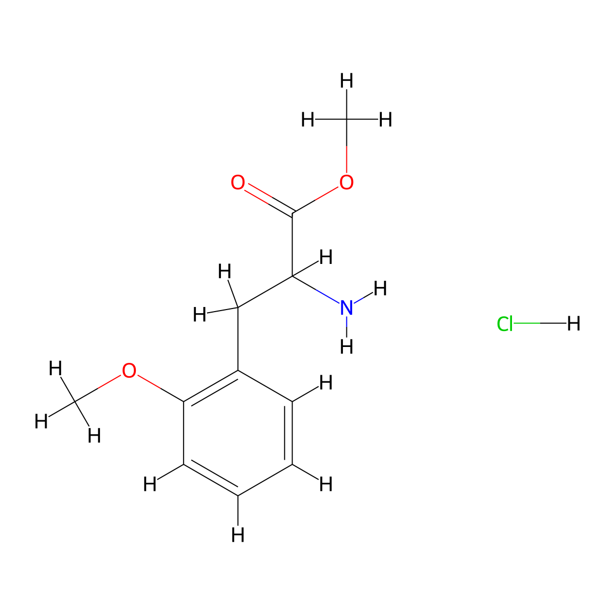 Methyl 2-amino-3-(2-methoxyphenyl)propanoate hydrochloride molecular structure, CAS 72683-84-2