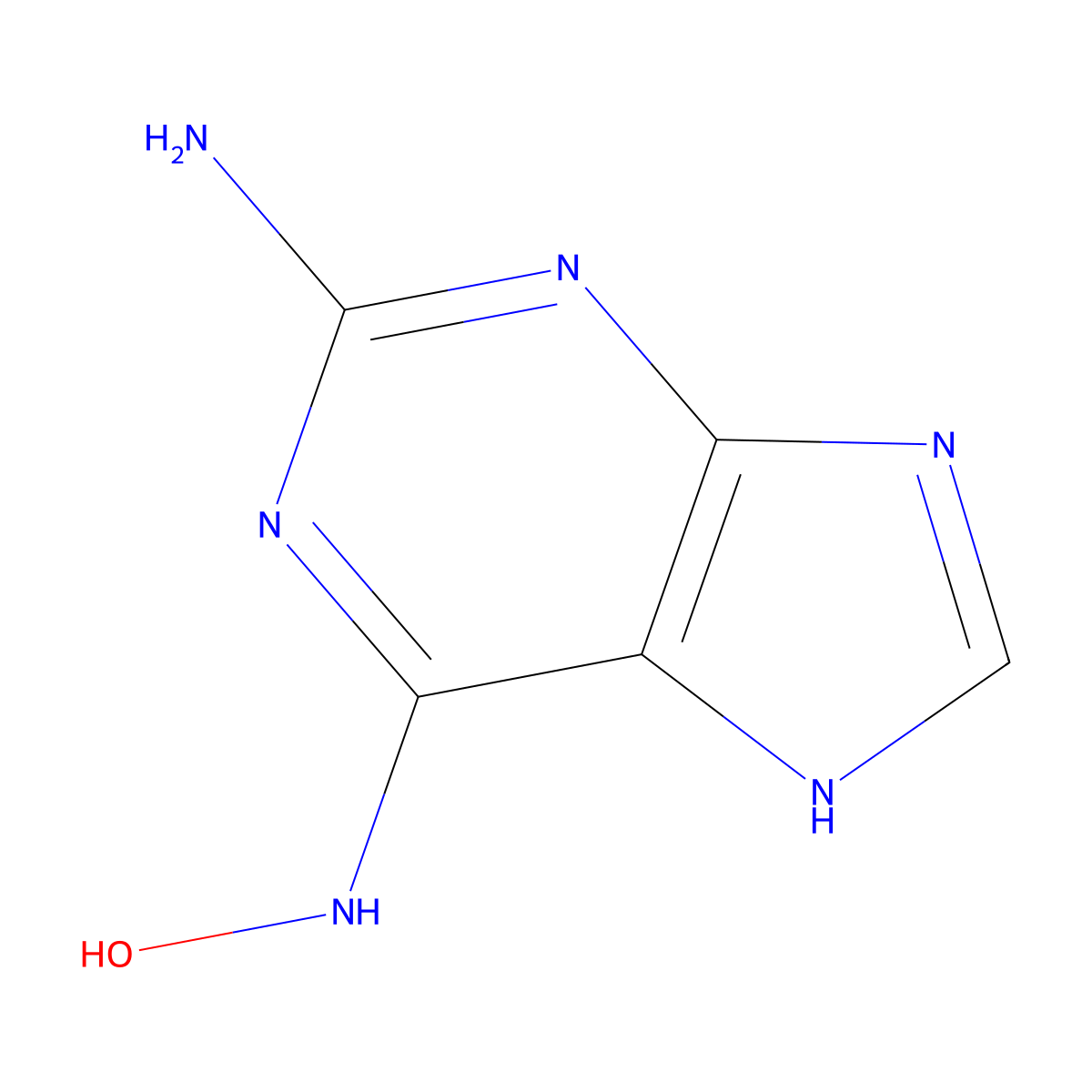 N6-Hydroxy-9H-purine-2,6-diamine molecular structure, CAS 7269-57-0