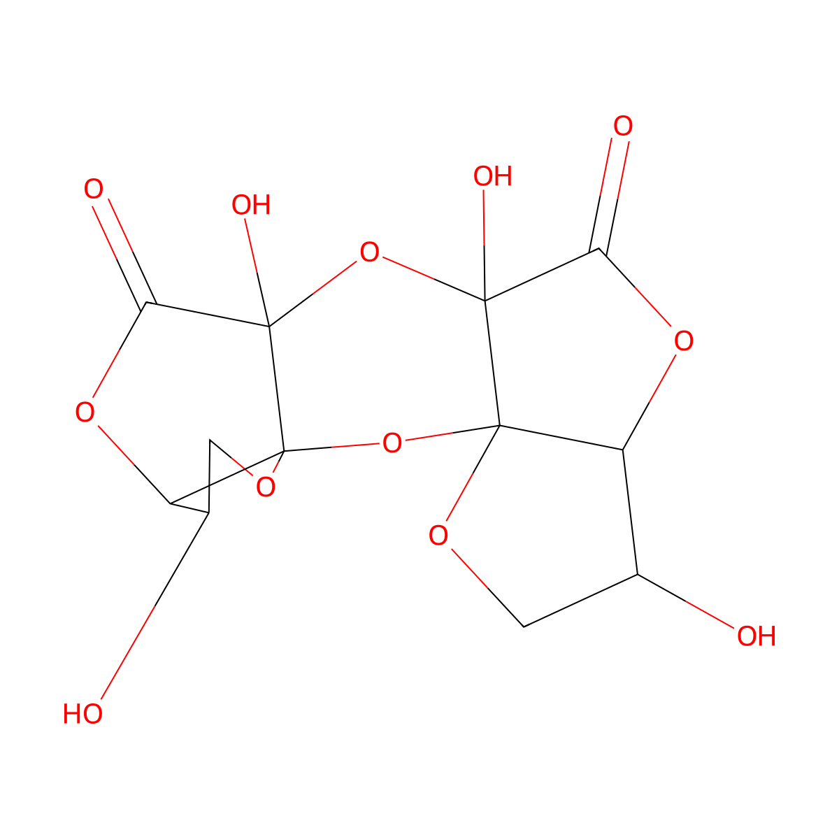 Dehydroascorbic acid dimer molecular structure, CAS 72691-25-9