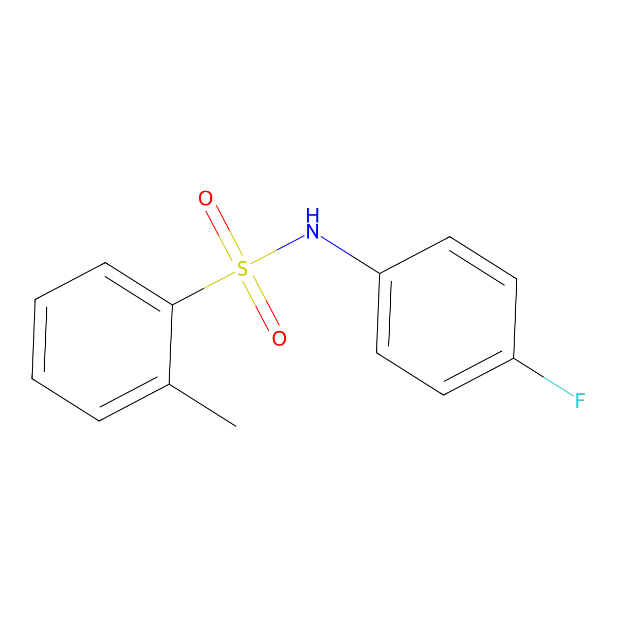 N-(4-fluorophenyl)-2-methylbenzenesulfonamide molecular structure, CAS 727-23-1