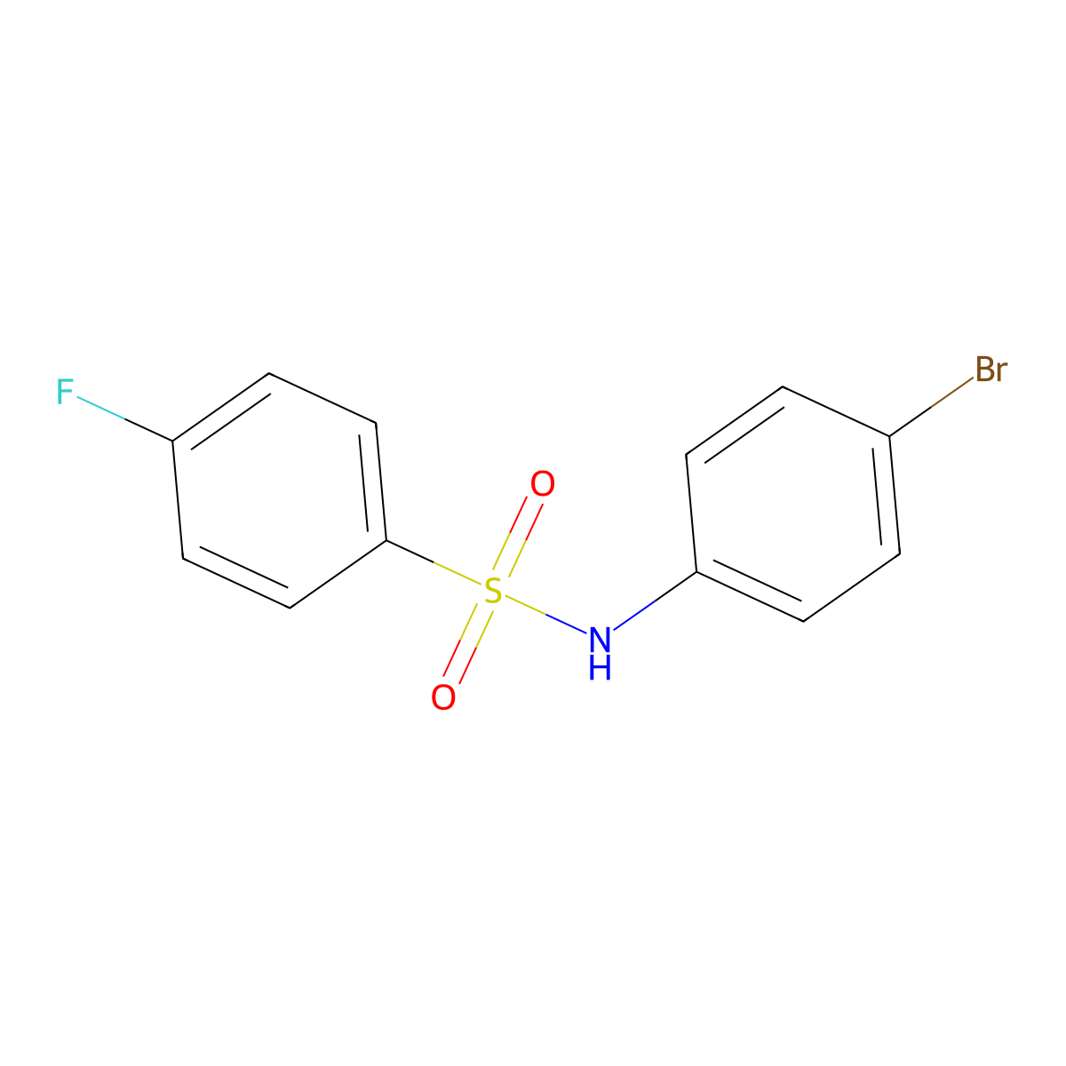 N-(4-bromophenyl)-4-fluorobenzenesulfonamide molecular structure, CAS 727-32-2