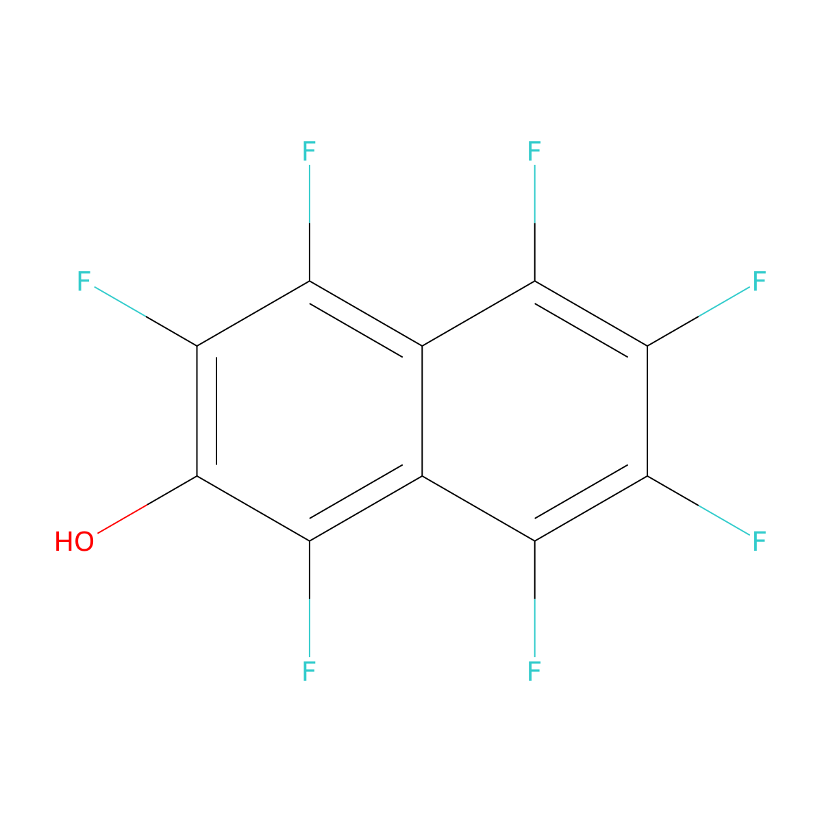 Heptafluoro-2-naphthol molecular structure, CAS 727-49-1